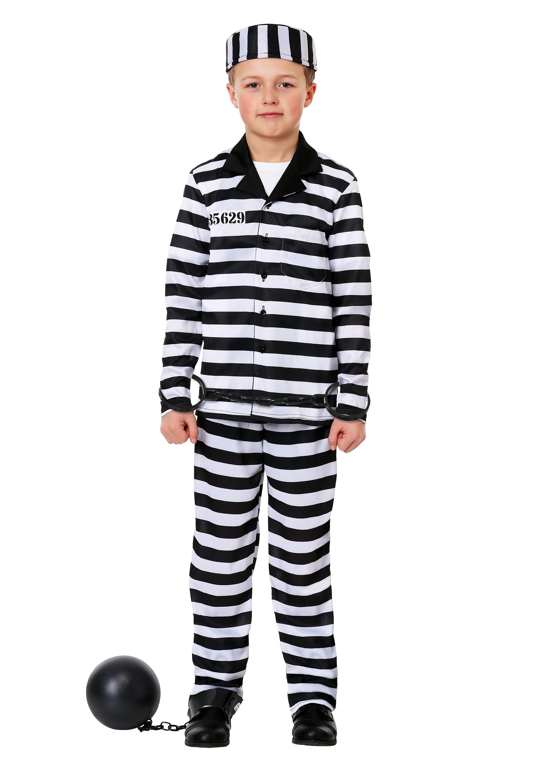 Deluxe Button Down Jailbird Costume for Boys