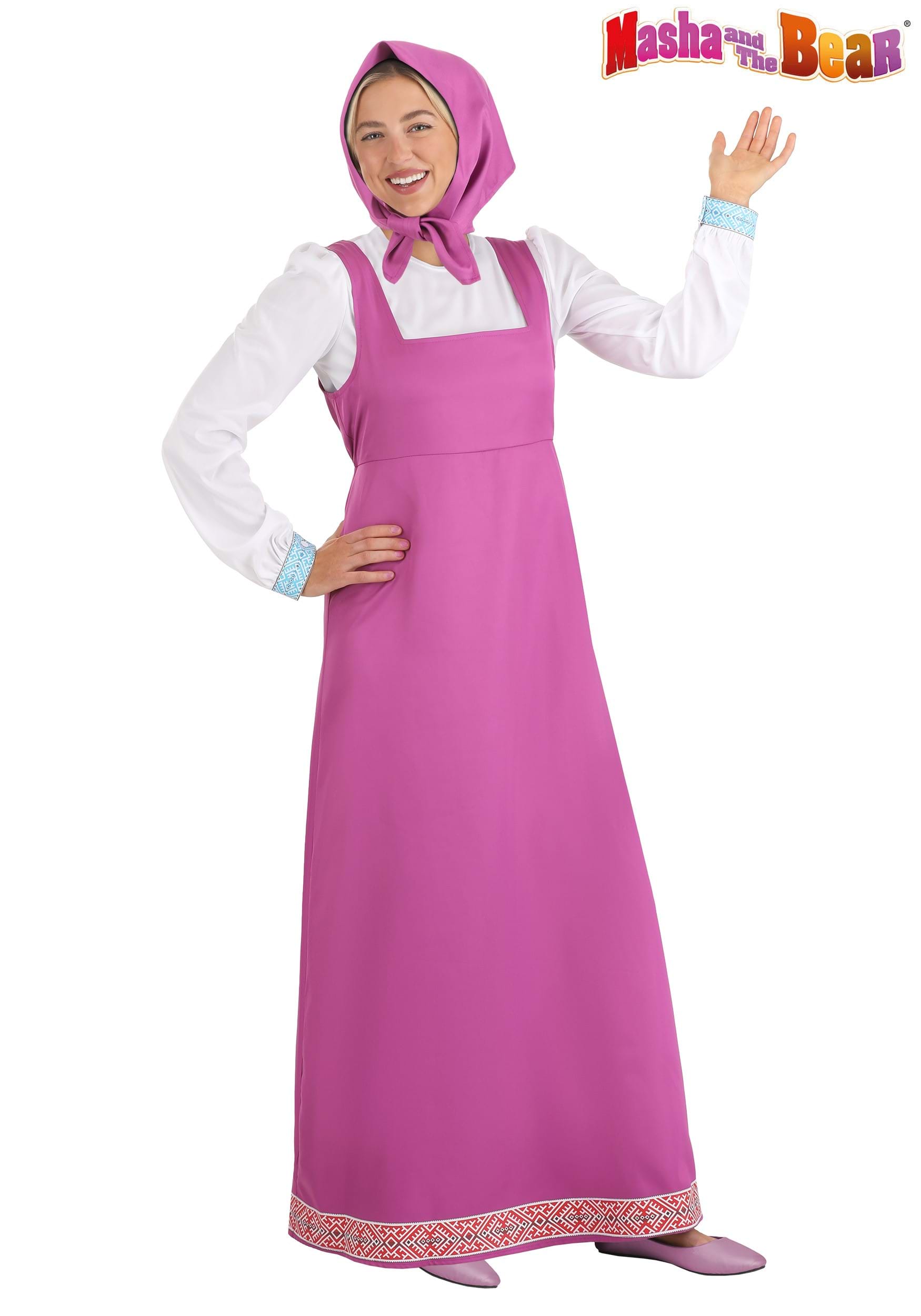 Women's Masha and the Bear Masha Costume Dress 1 Women's Masha and the Bear Masha Costume Dress