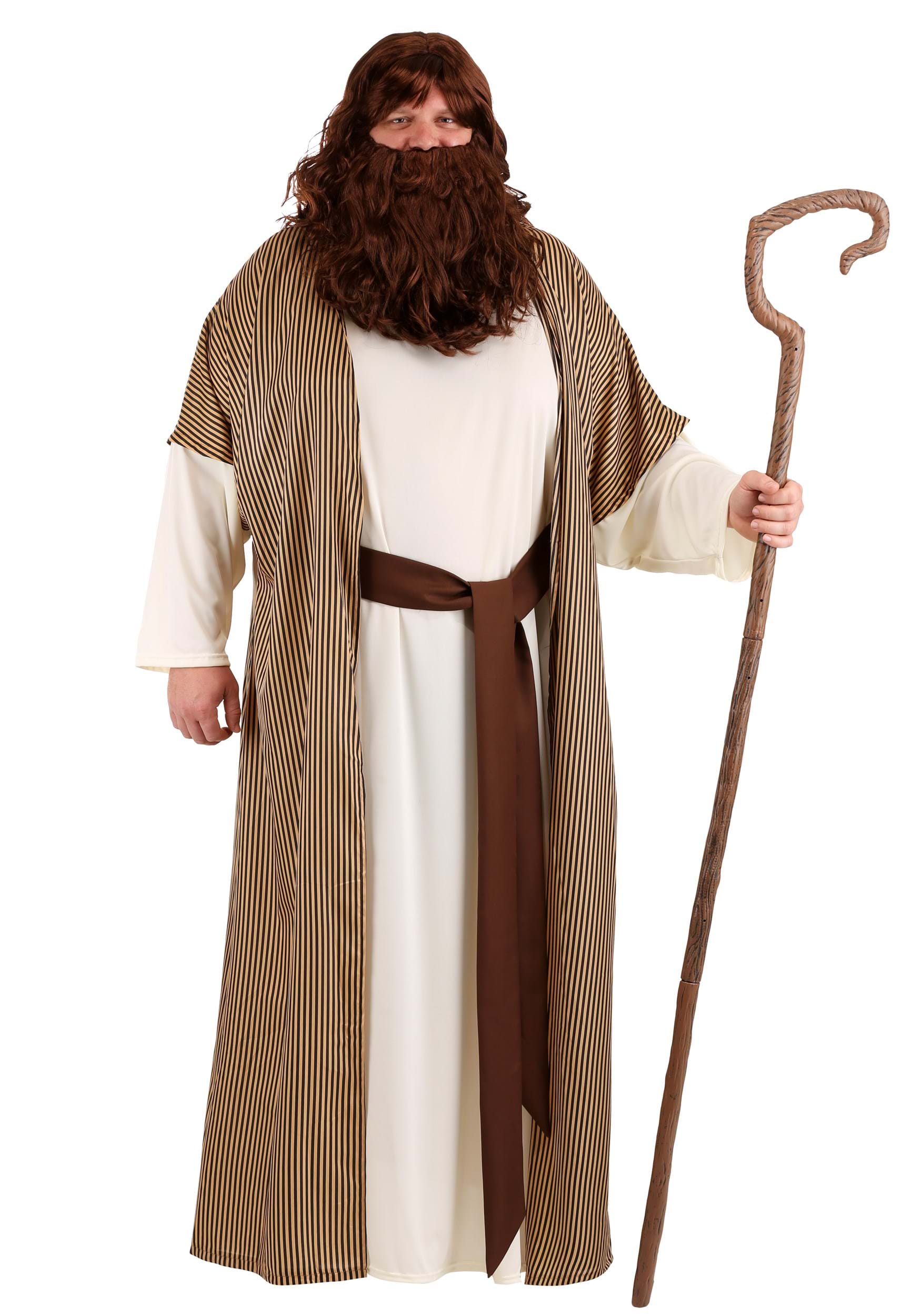 Plus Size Nativity Joseph Men's Costume 1 Plus Size Nativity Joseph Men's Costume
