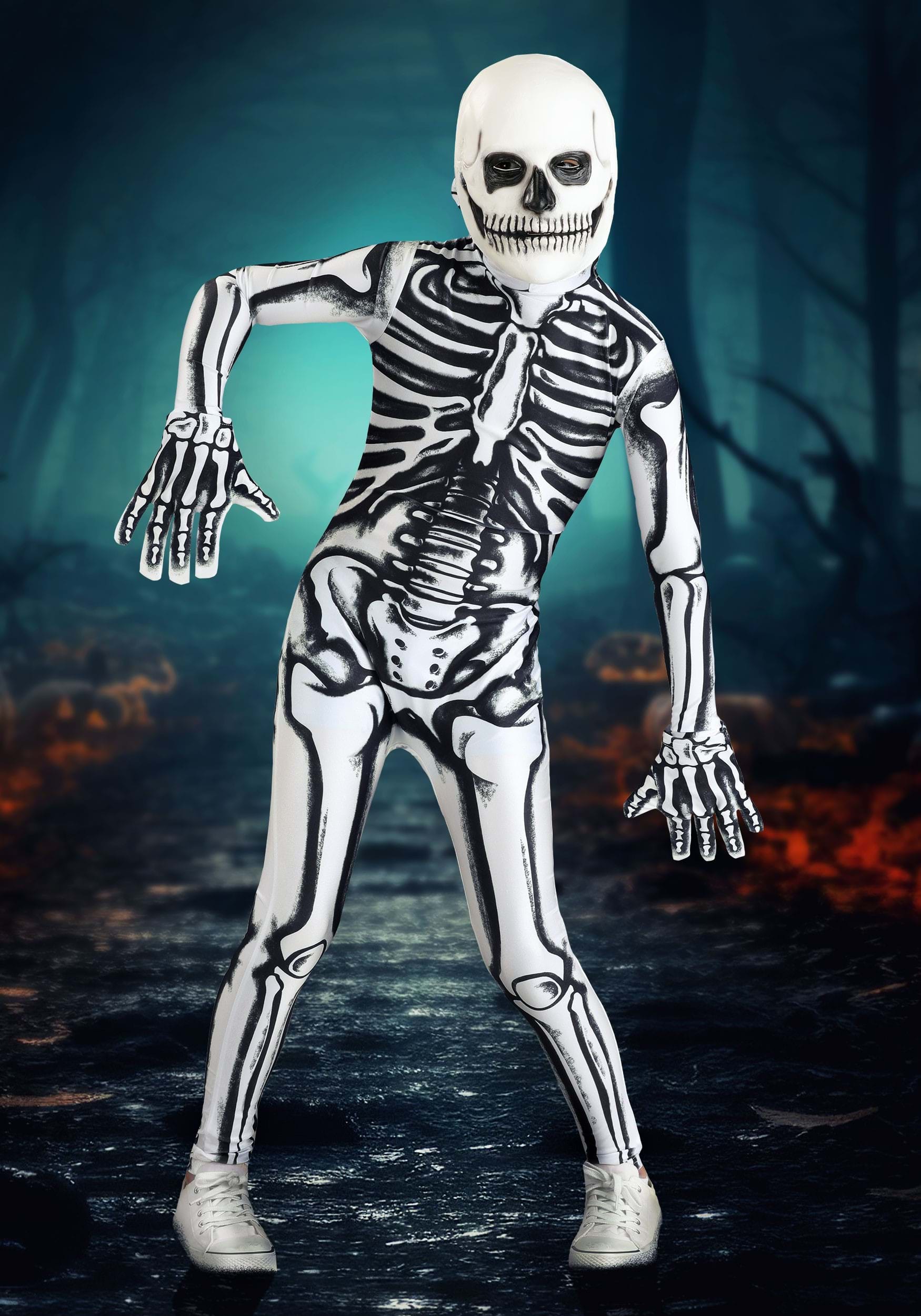 White Skeleton Costume for Kids