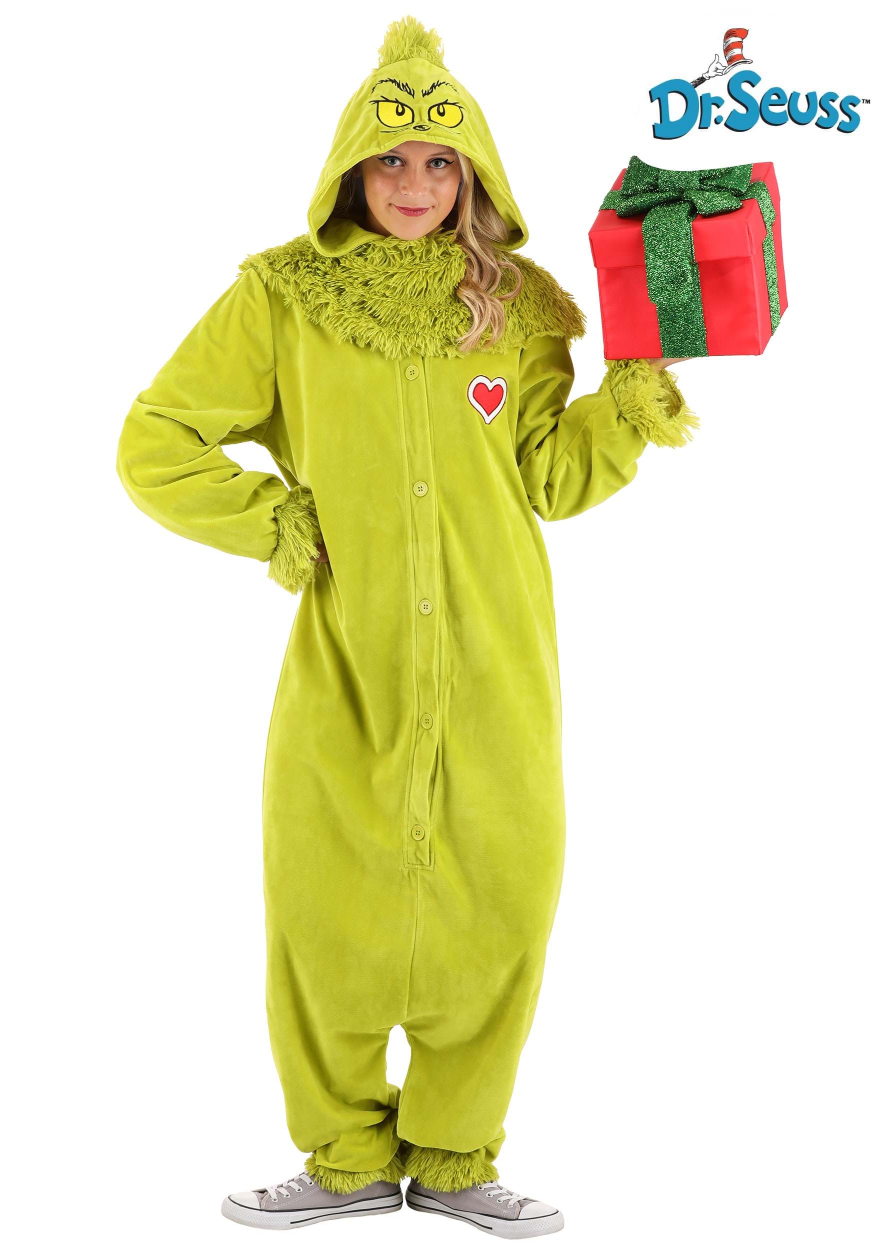 Dr. Seuss Adult The Grinch Jumpsuit Costume