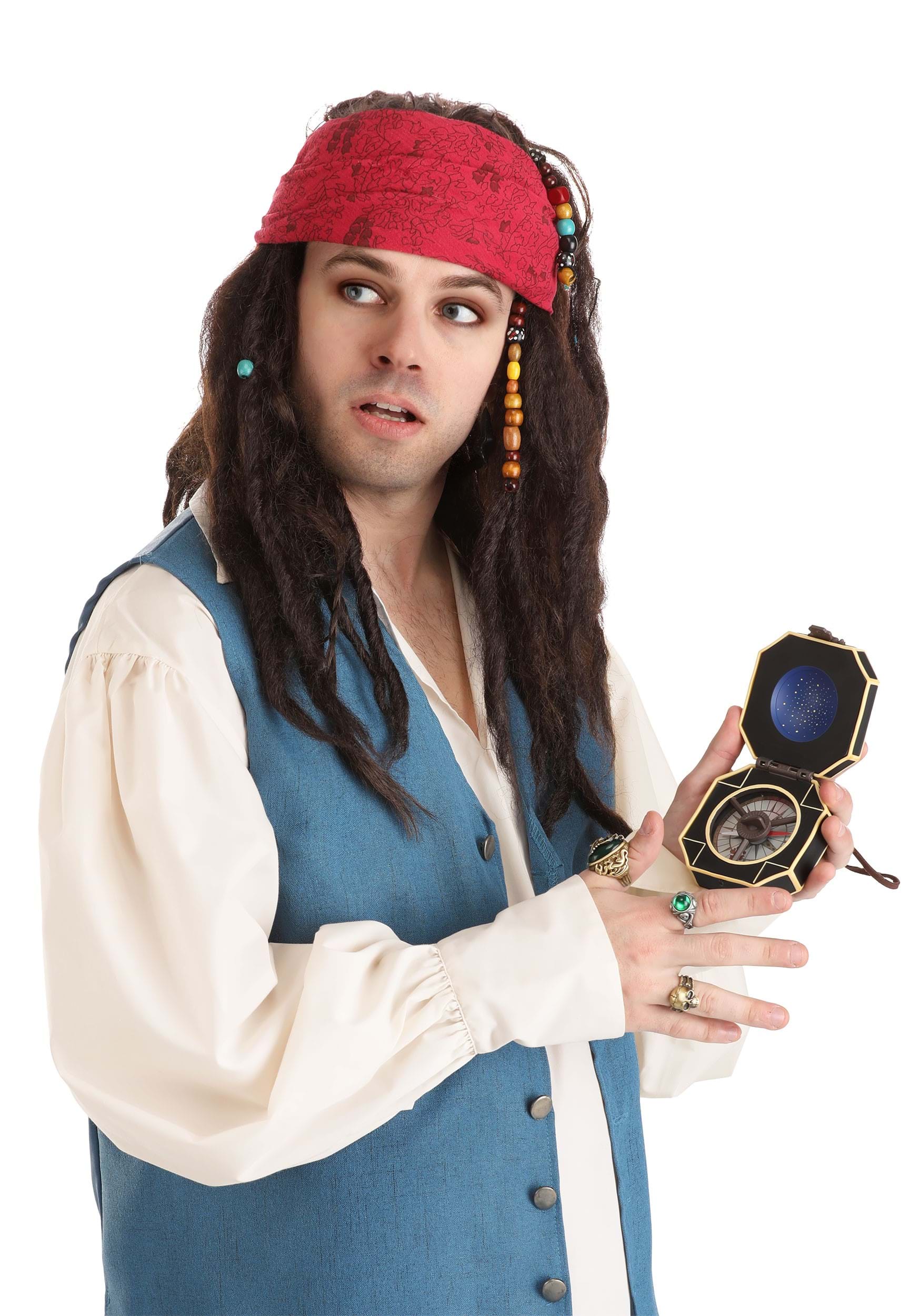 Pirates of the Caribbean Jack Sparrow Accessory Kit for Adults 3 Pirates of the Caribbean Jack Sparrow Accessory Kit for Adults