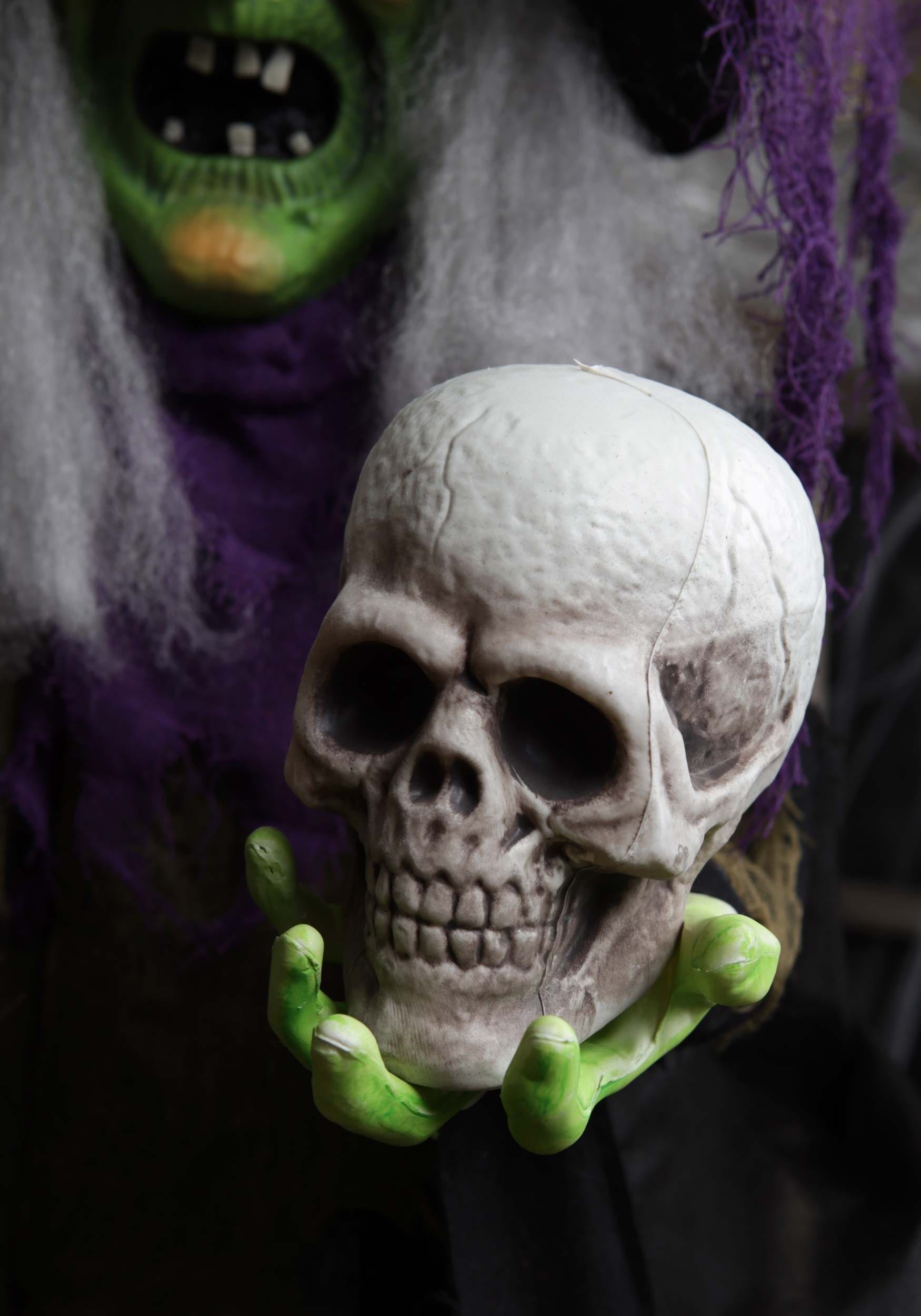 6FT Hanging Green Witch Animatronic Halloween Decoration