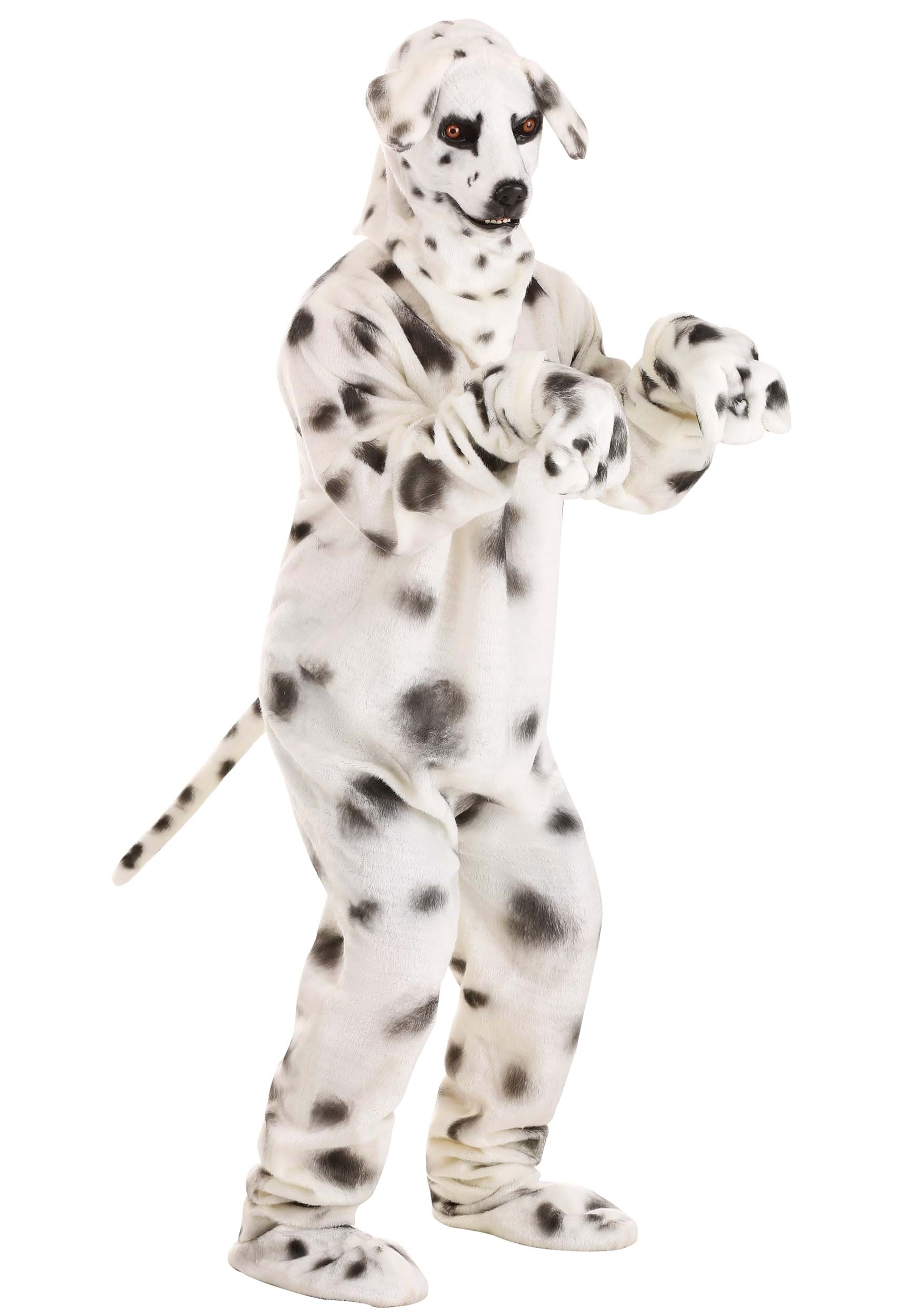 Dalmatian Suit With Mouth Mover Mask for Adults