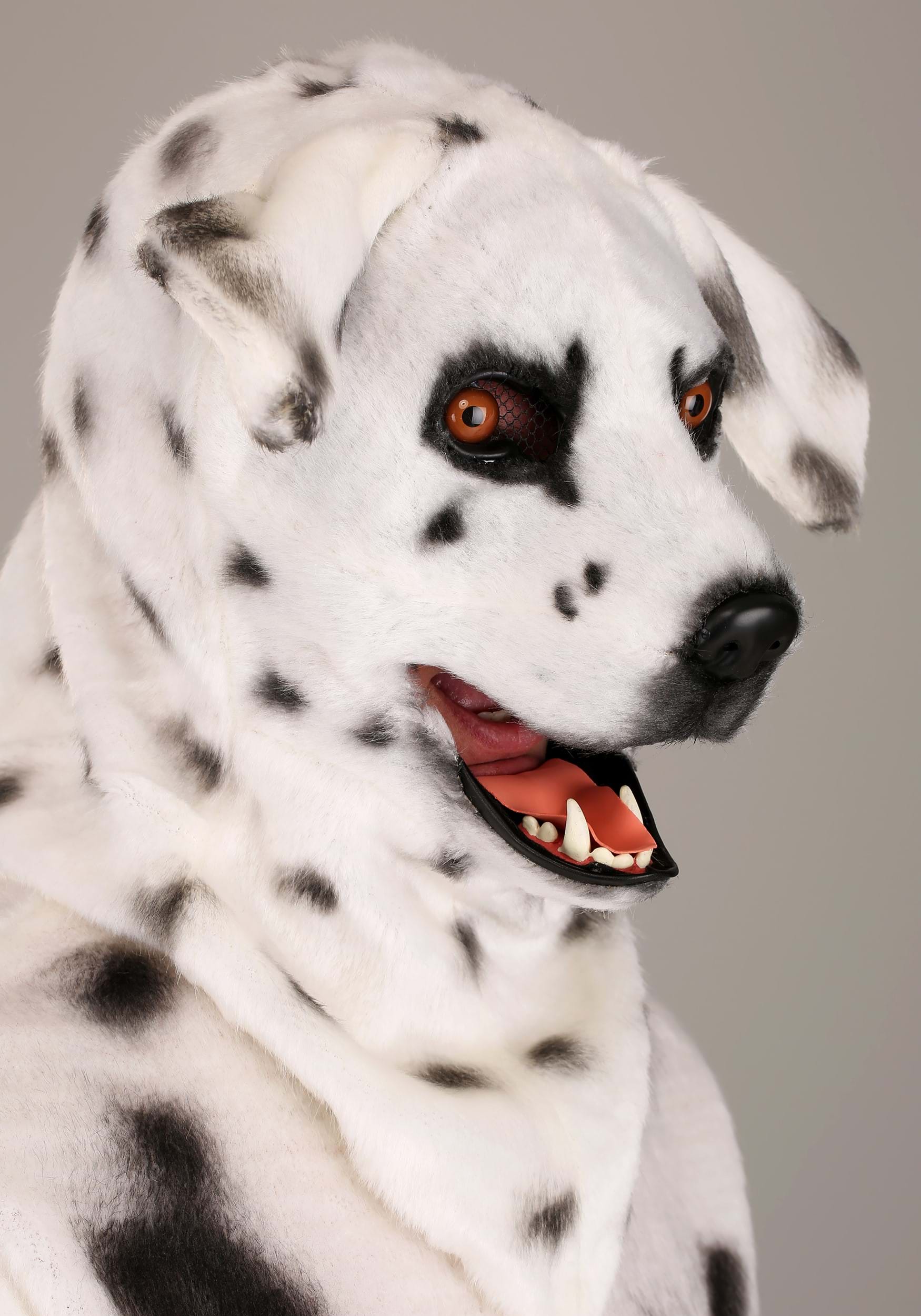 Dalmatian Suit With Mouth Mover Mask for Adults