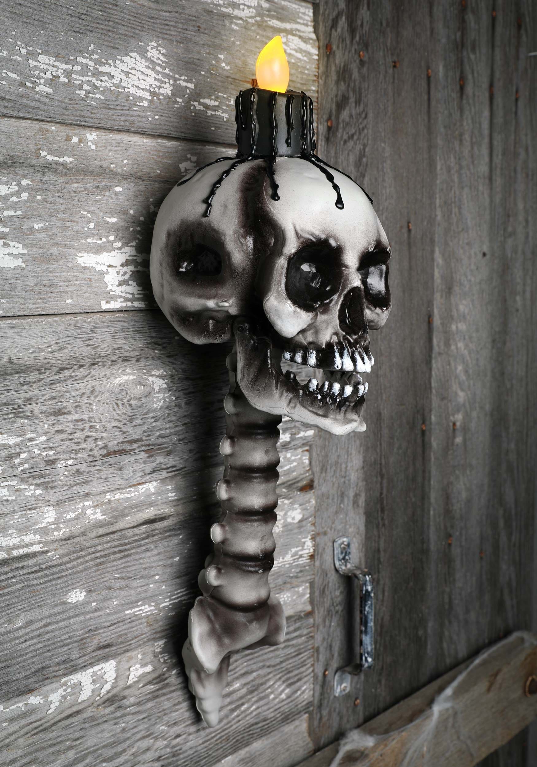 23-Inch Skull Torch Light Up Prop Decoration