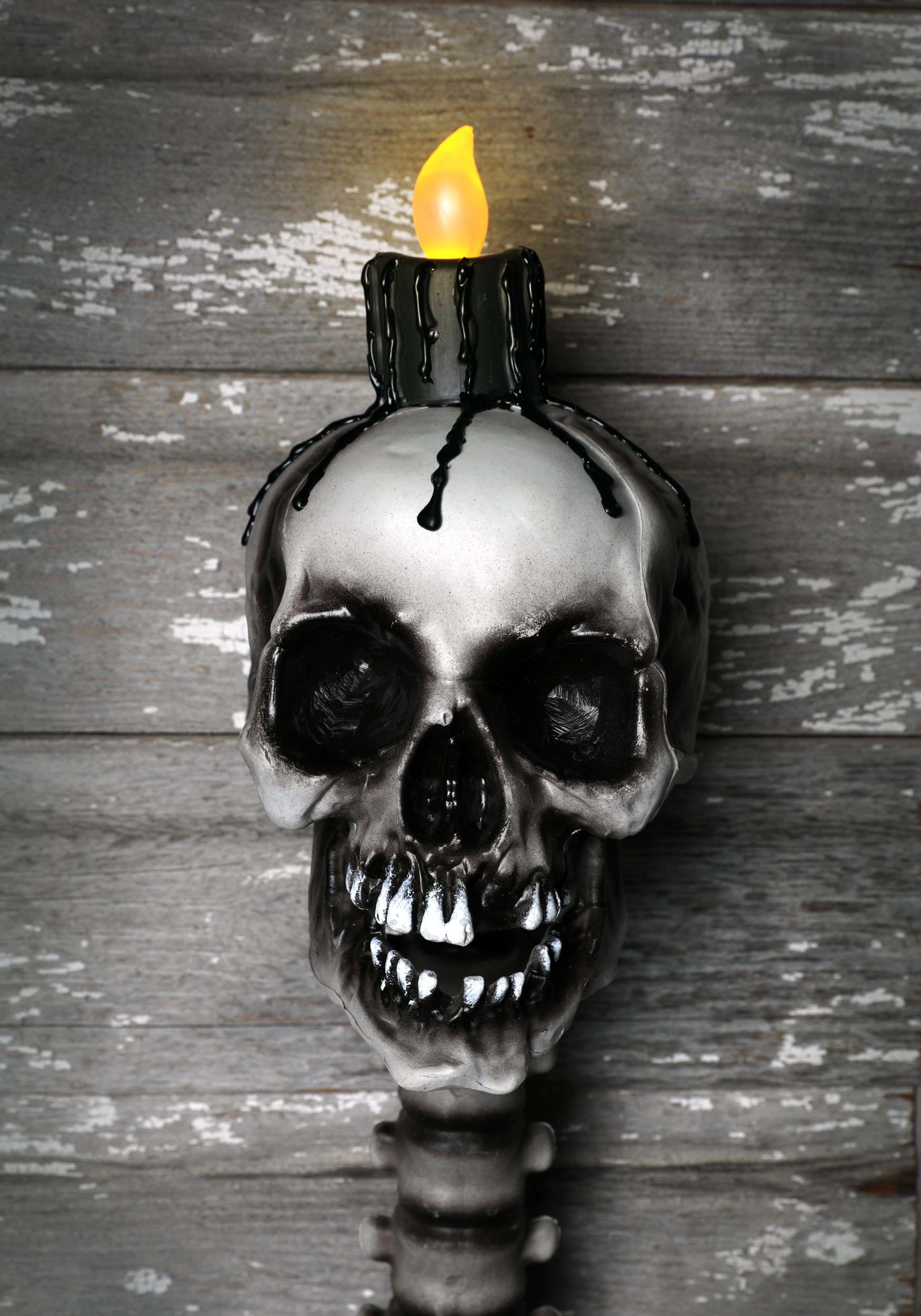 23-Inch Skull Torch Light Up Prop Decoration