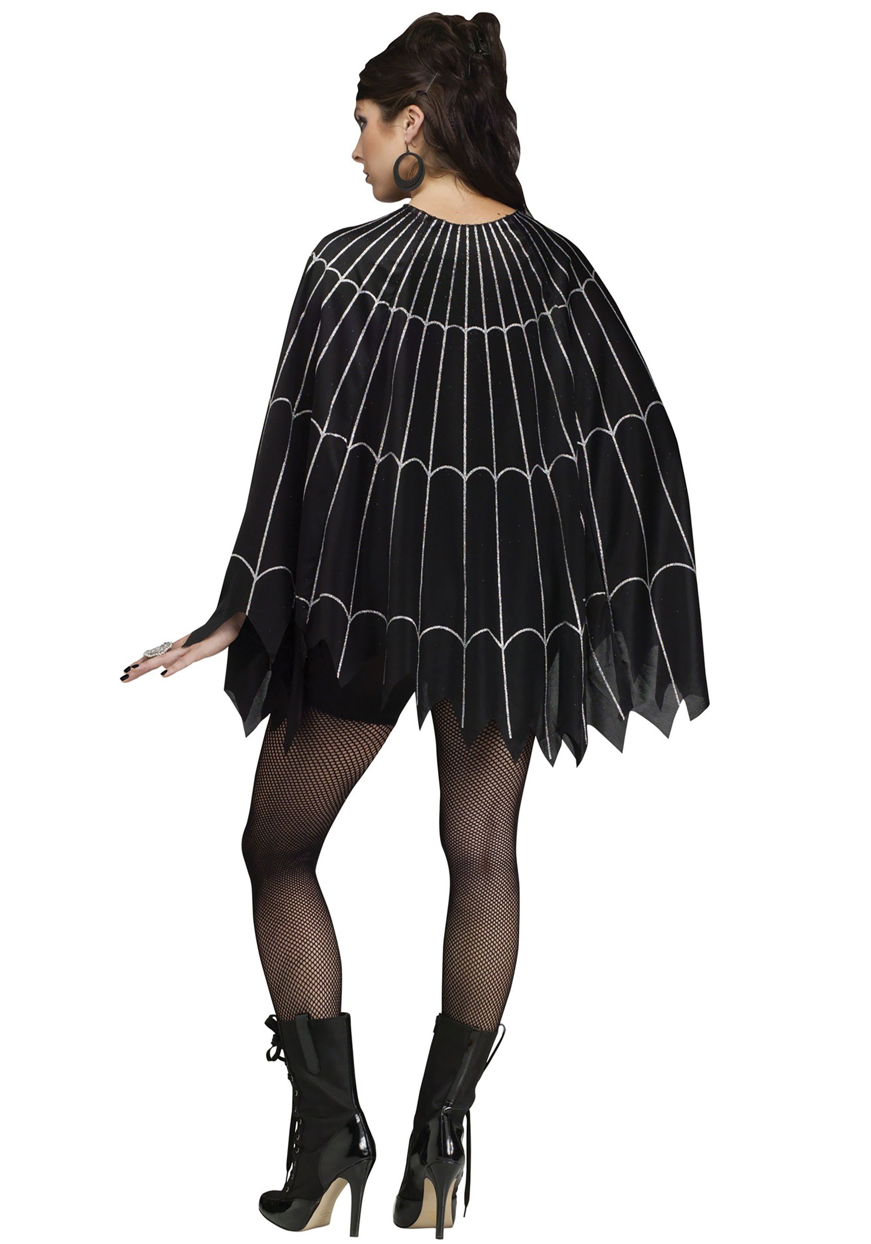 Spider Web Poncho Costume for Adults