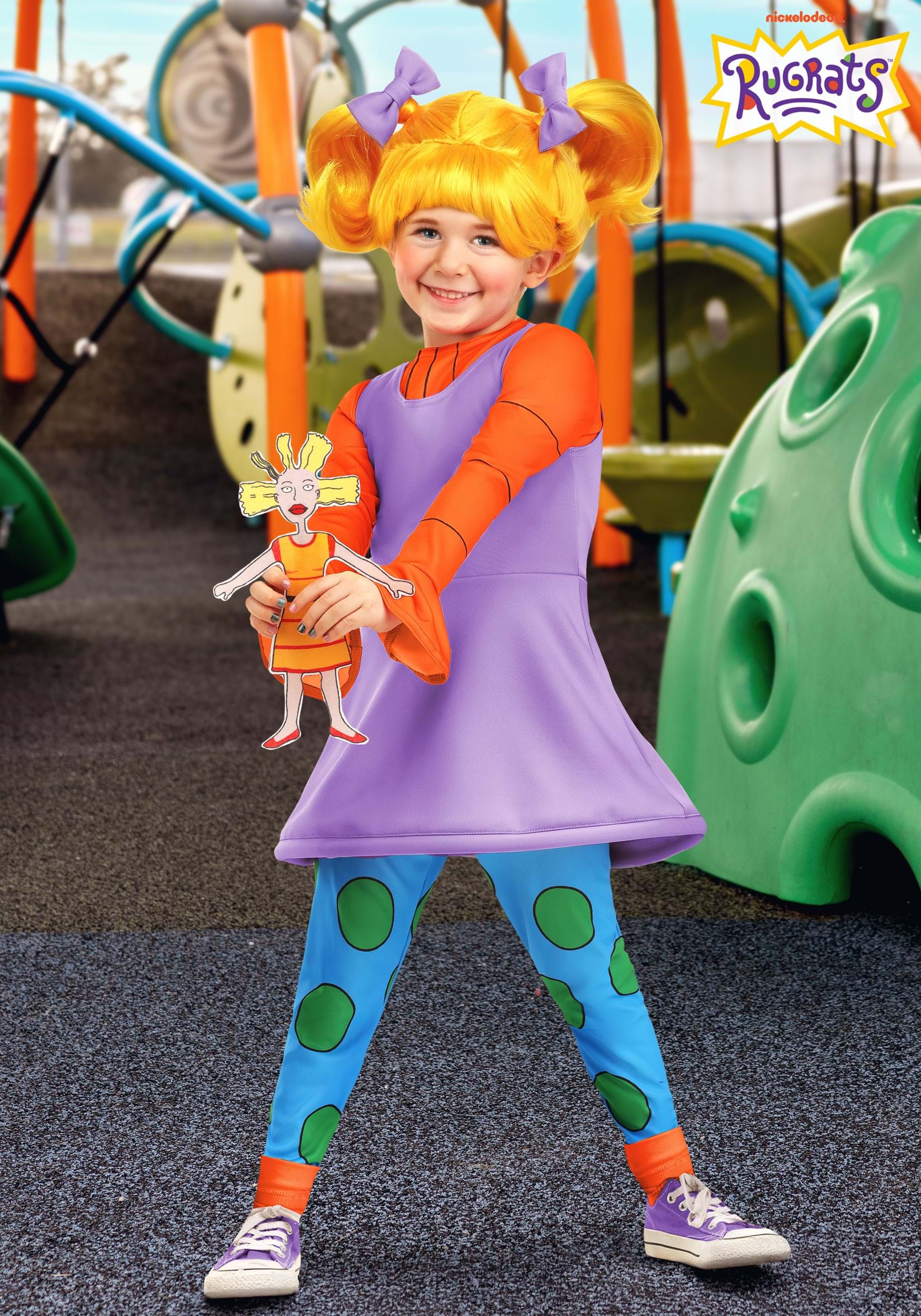 Girl's Toddler Nickelodeon Rugrats Angelica Costume 1 Girl's Toddler Nickelodeon Rugrats Angelica Costume