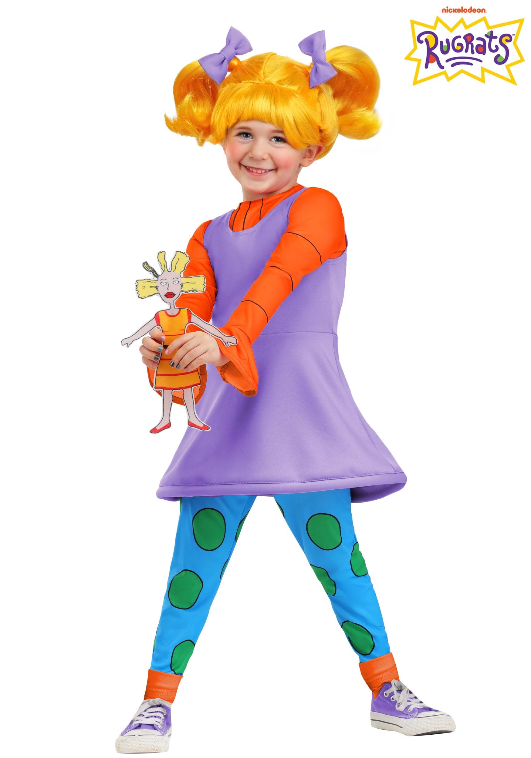 Girl's Toddler Nickelodeon Rugrats Angelica Costume 4 Girl's Toddler Nickelodeon Rugrats Angelica Costume