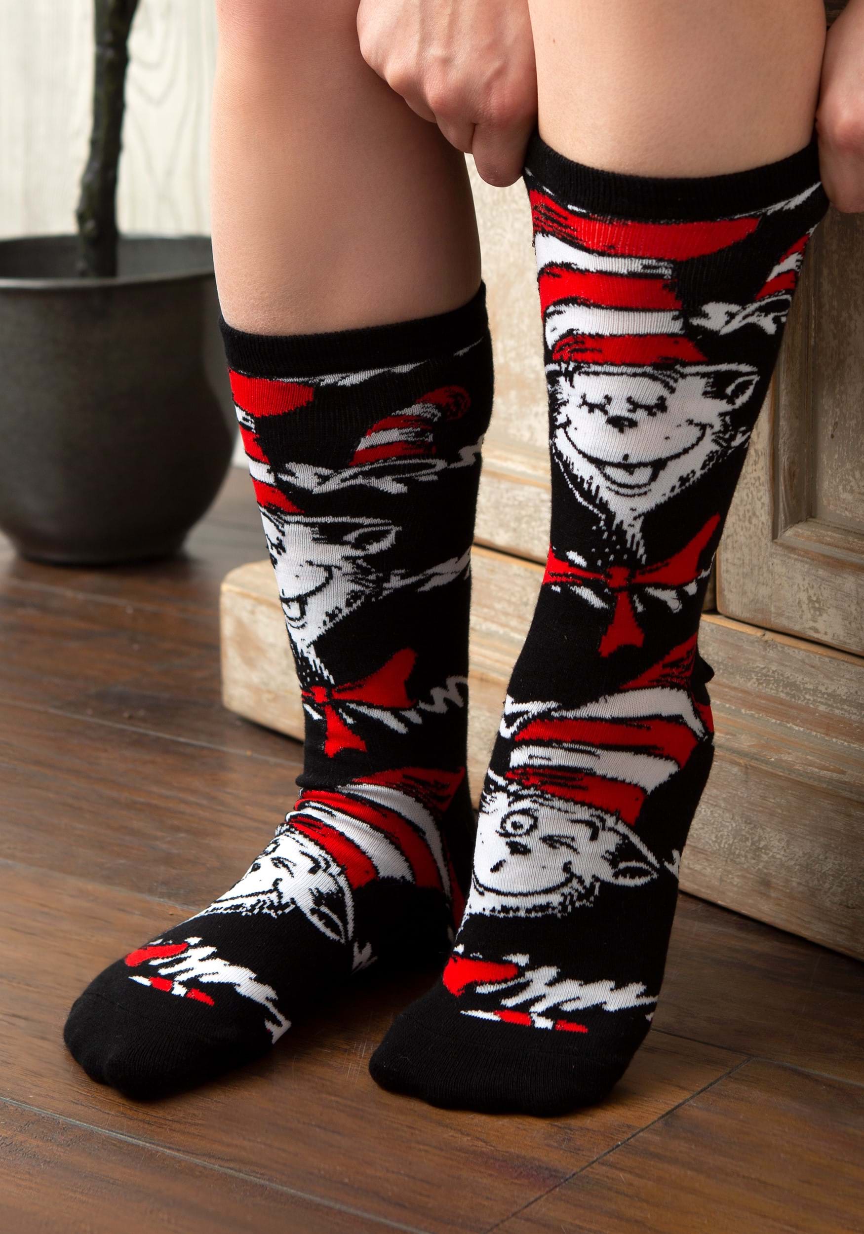 The Cat in the Hat 3 Pairs Crew Sock Set for Adults