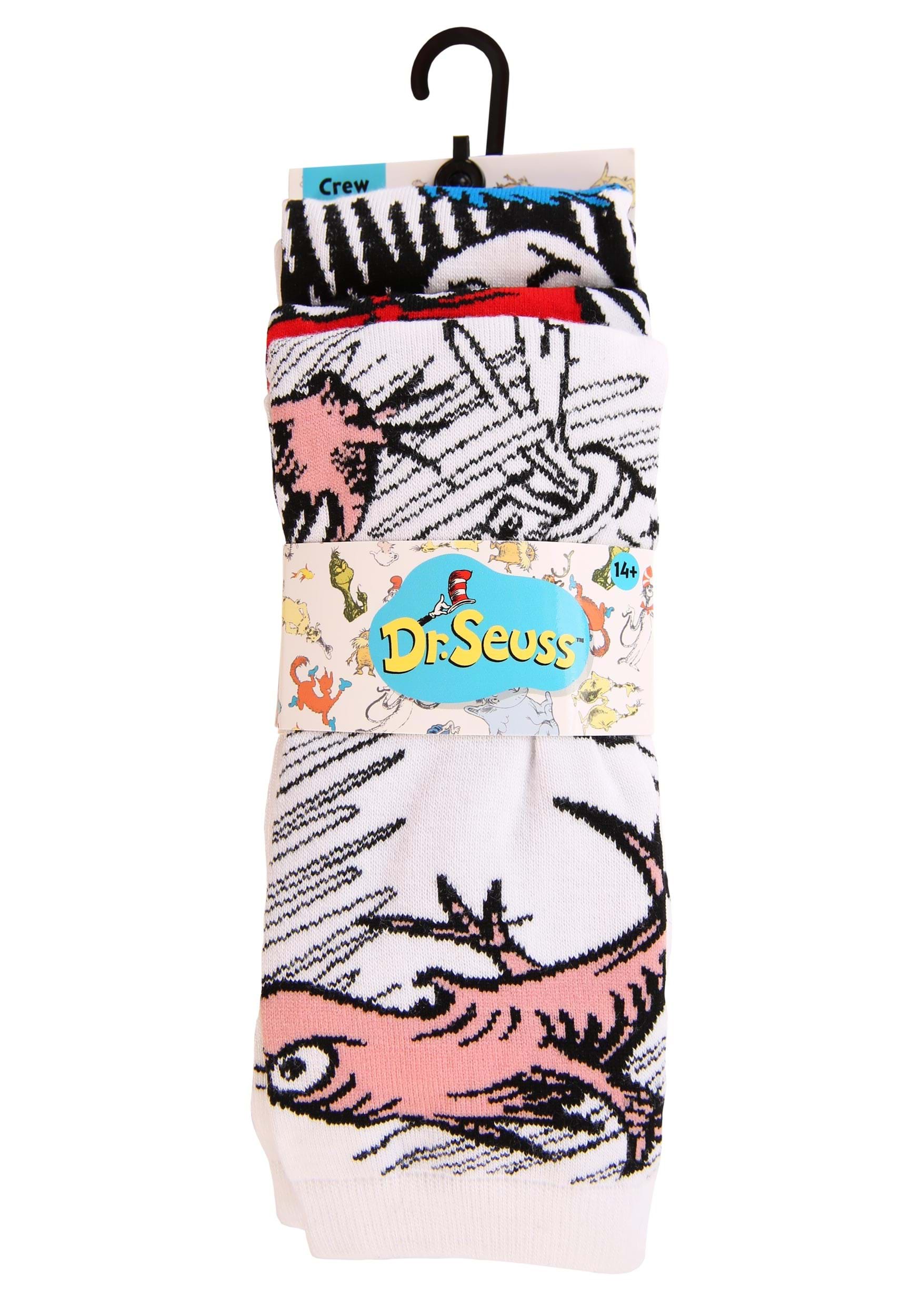 The Cat in the Hat 3 Pairs Crew Sock Set for Adults