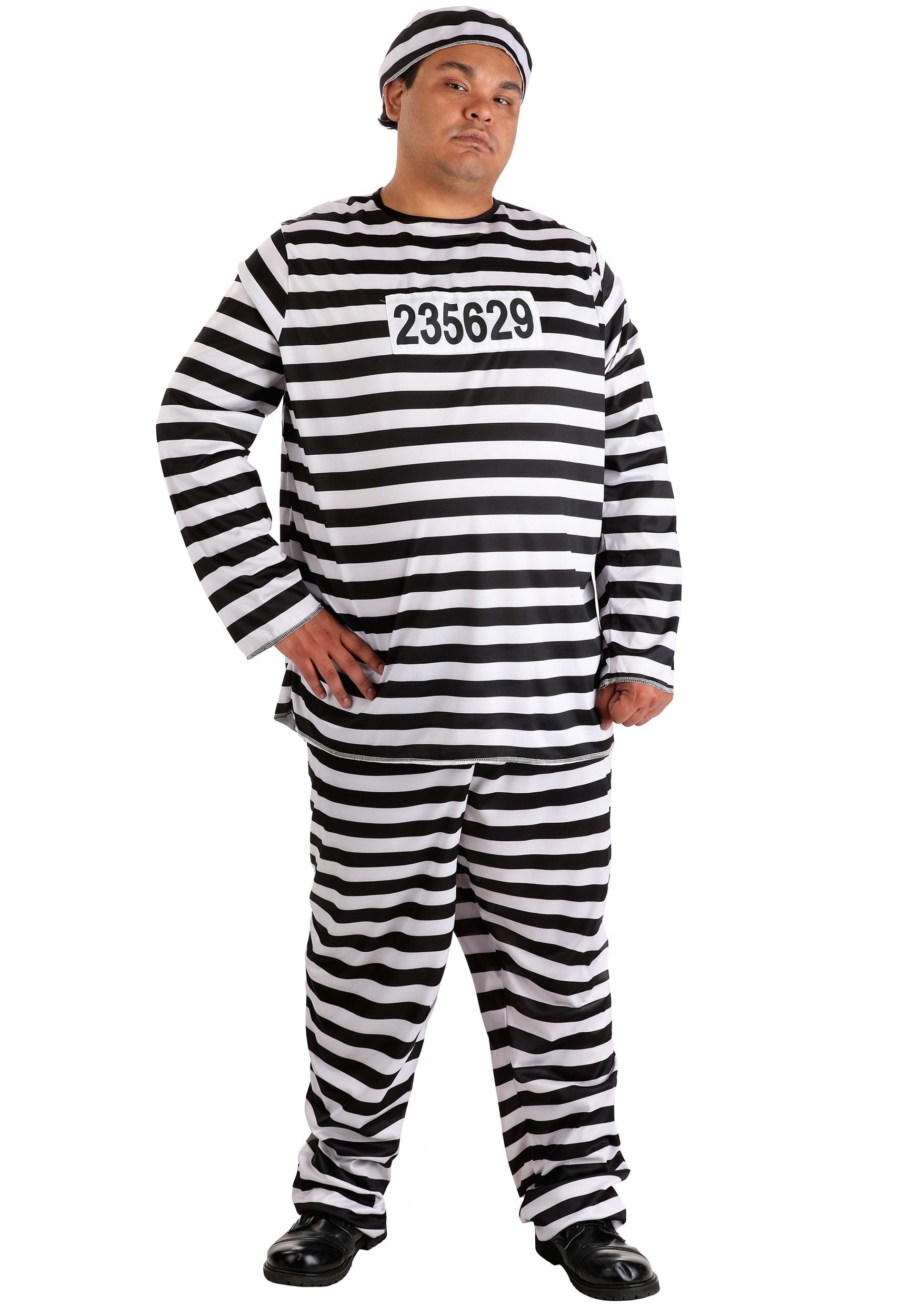 Men's Plus Size Prisoner Costume 1 Men's Plus Size Prisoner Costume