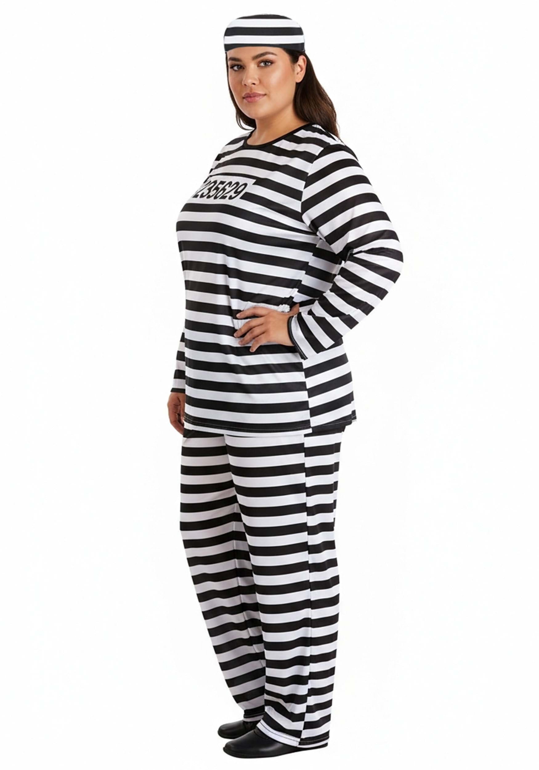 Men's Plus Size Prisoner Costume 3 Men's Plus Size Prisoner Costume