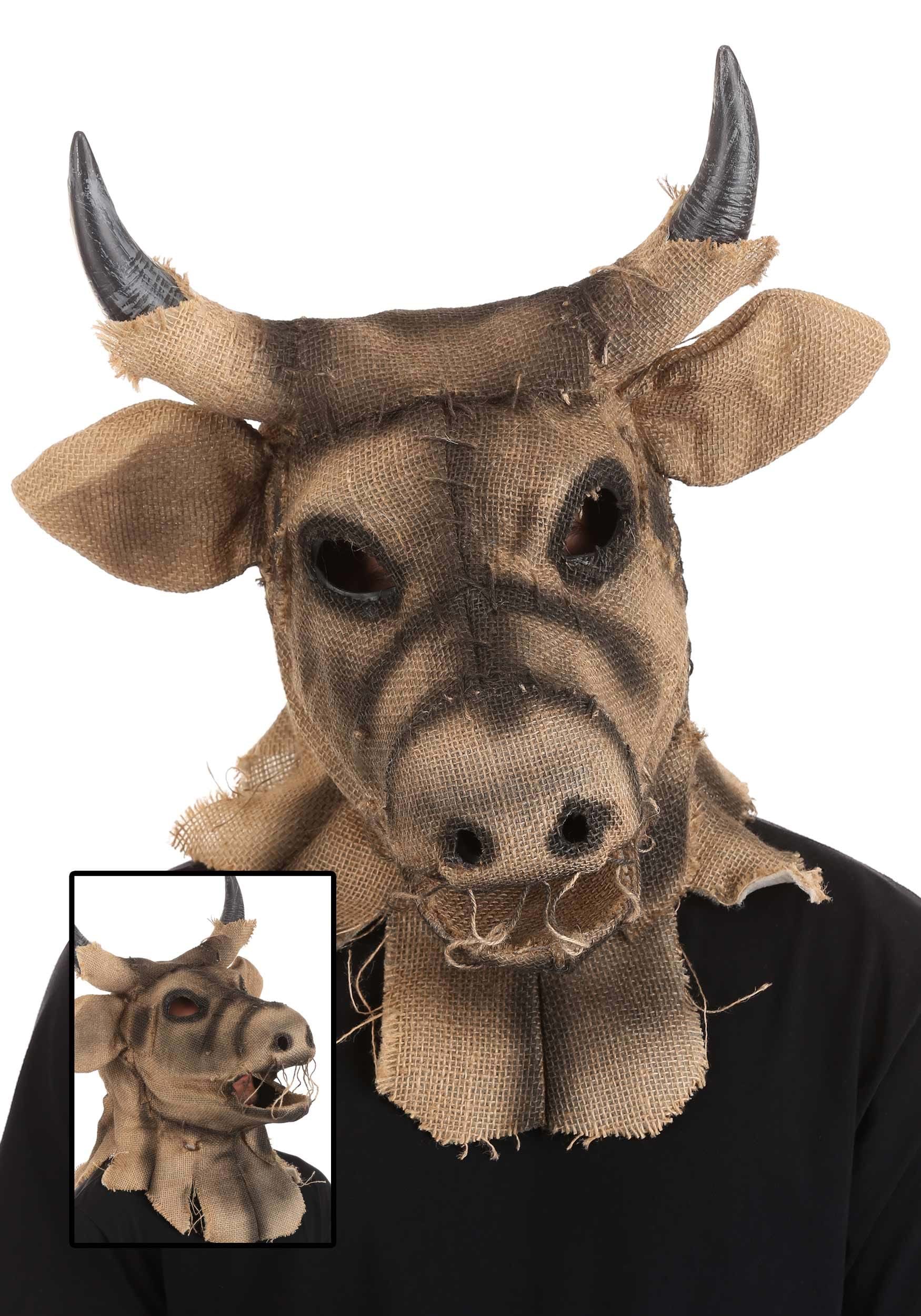 Bull Scarecrow Mouth Mover Mask for Adults