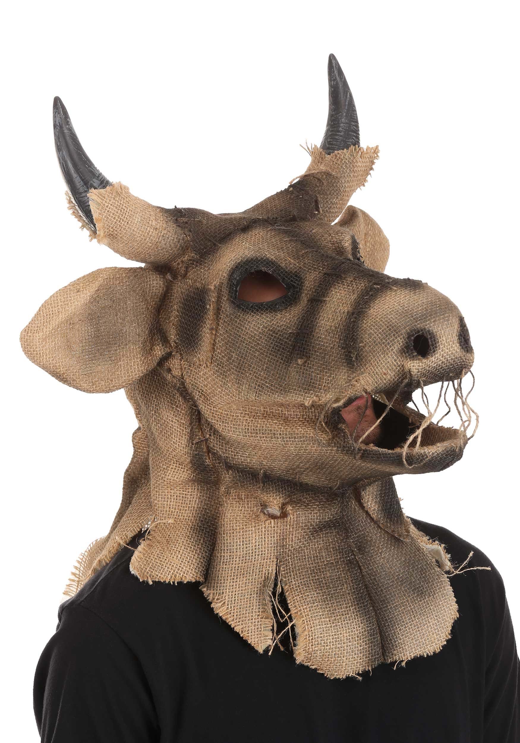 Bull Scarecrow Mouth Mover Mask for Adults