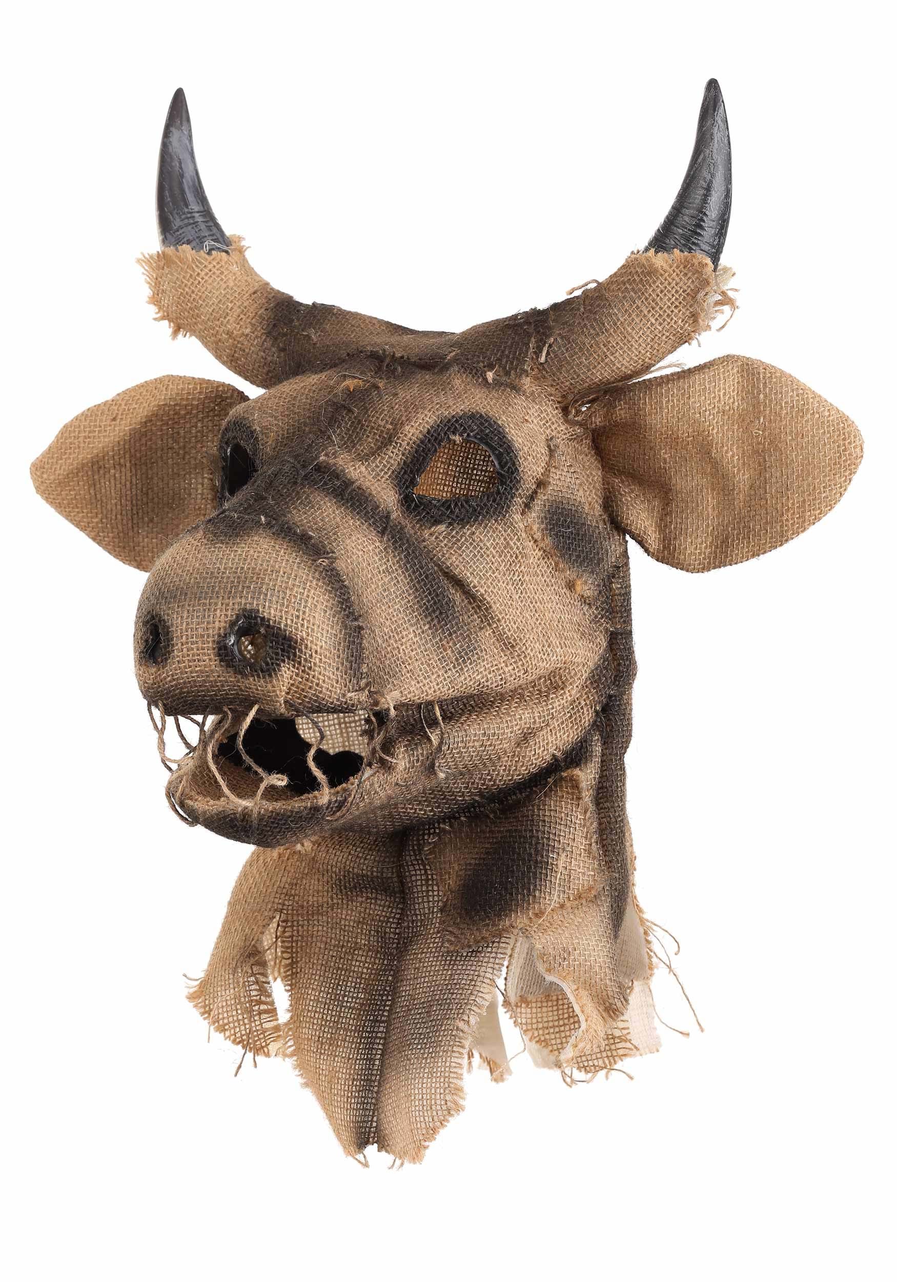 Bull Scarecrow Mouth Mover Mask for Adults
