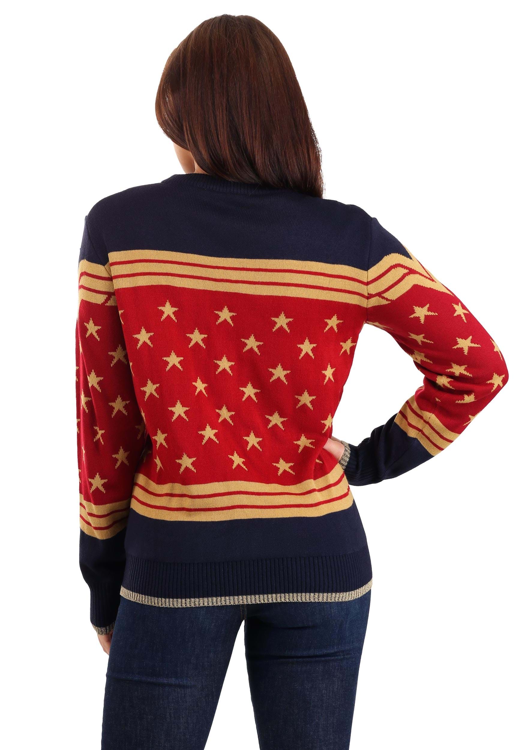 Wonder Woman Dark Blue Adult Ugly Sweater