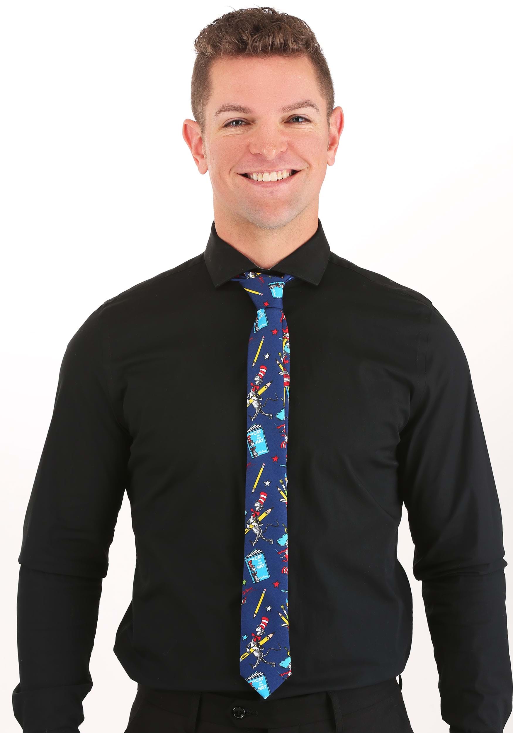 The Cat in the Hat Dr. Seuss Reading Pattern Necktie 2 The Cat in the Hat Dr. Seuss Reading Pattern Necktie