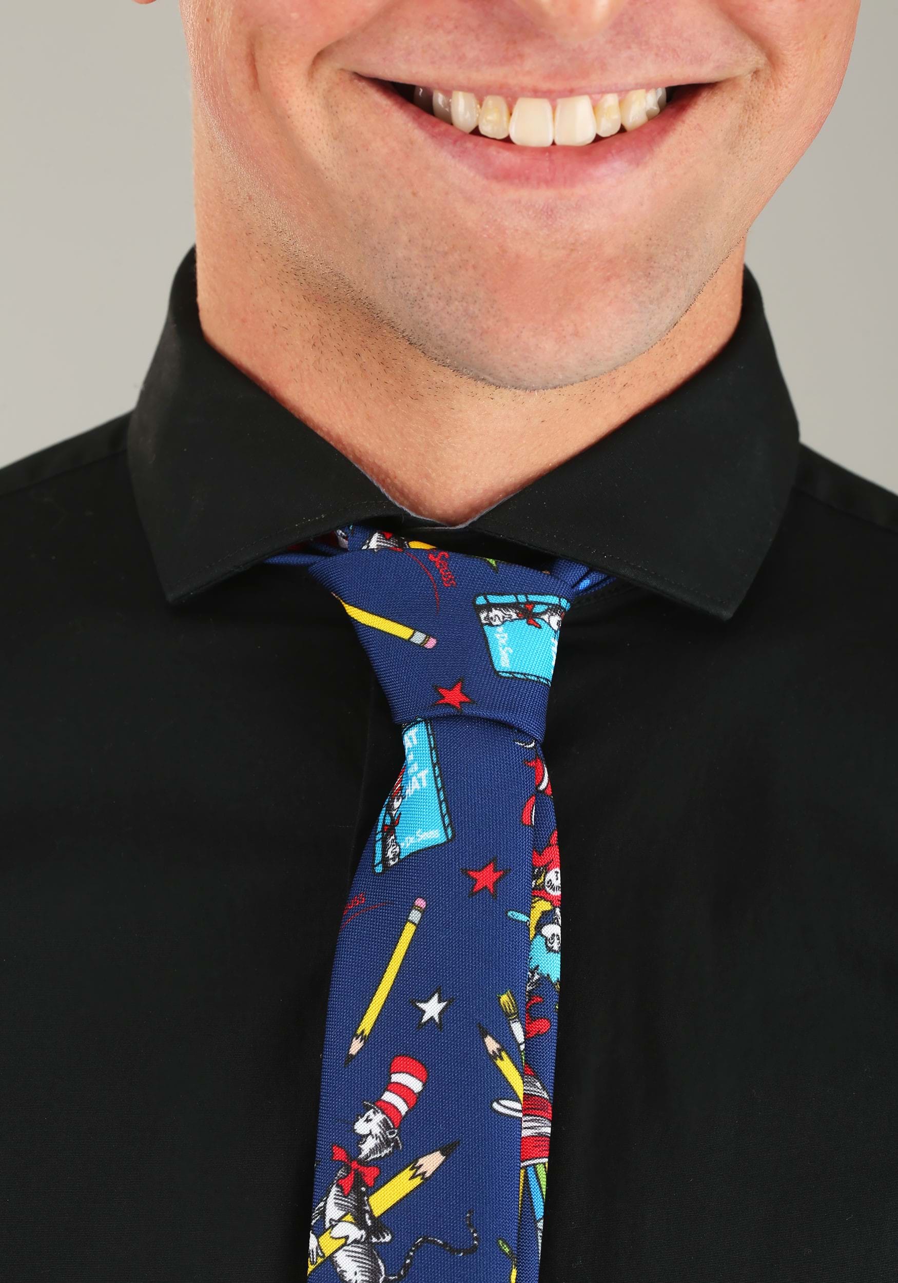 The Cat in the Hat Dr. Seuss Reading Pattern Necktie 3 The Cat in the Hat Dr. Seuss Reading Pattern Necktie