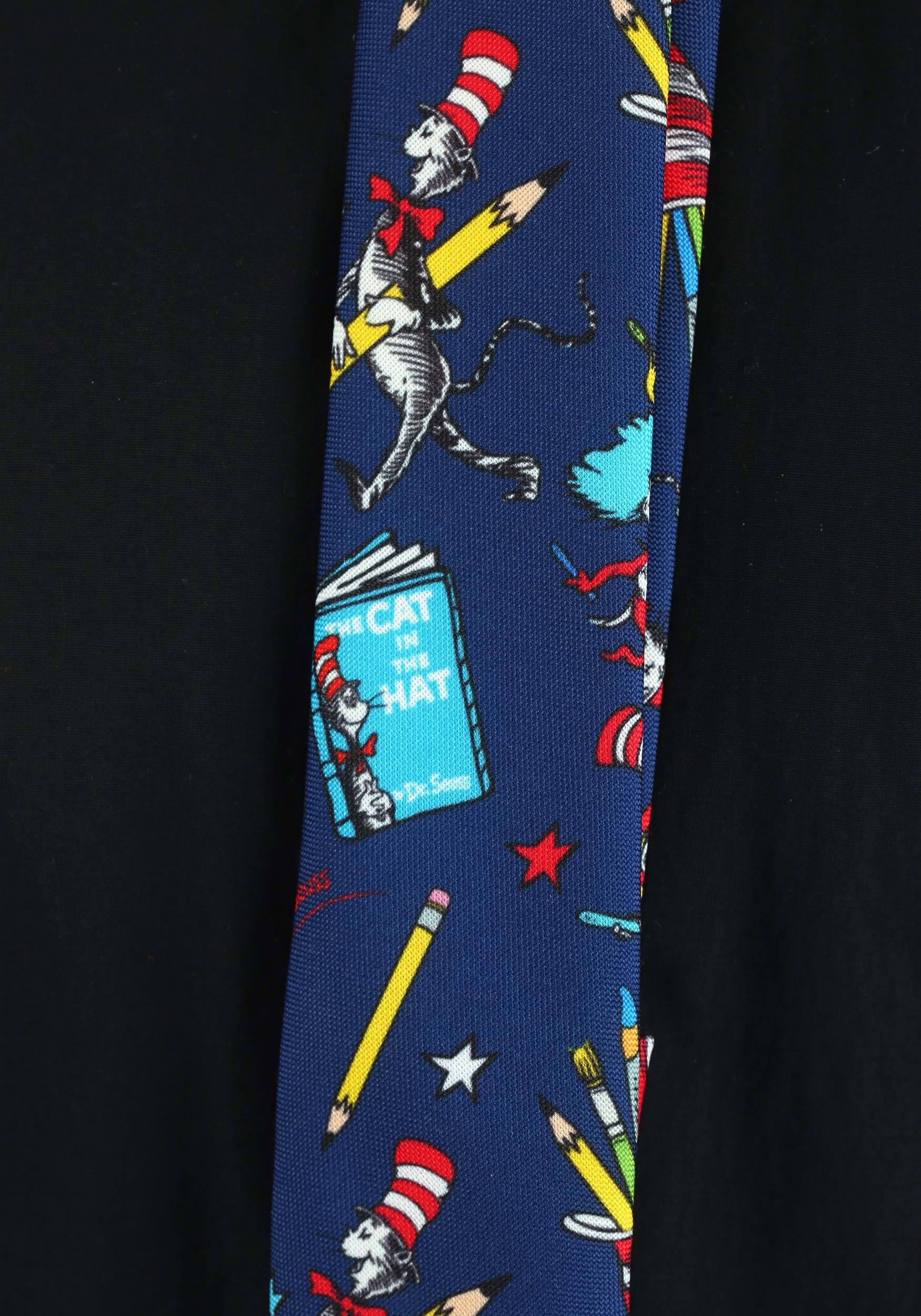 The Cat in the Hat Dr. Seuss Reading Pattern Necktie 4 The Cat in the Hat Dr. Seuss Reading Pattern Necktie