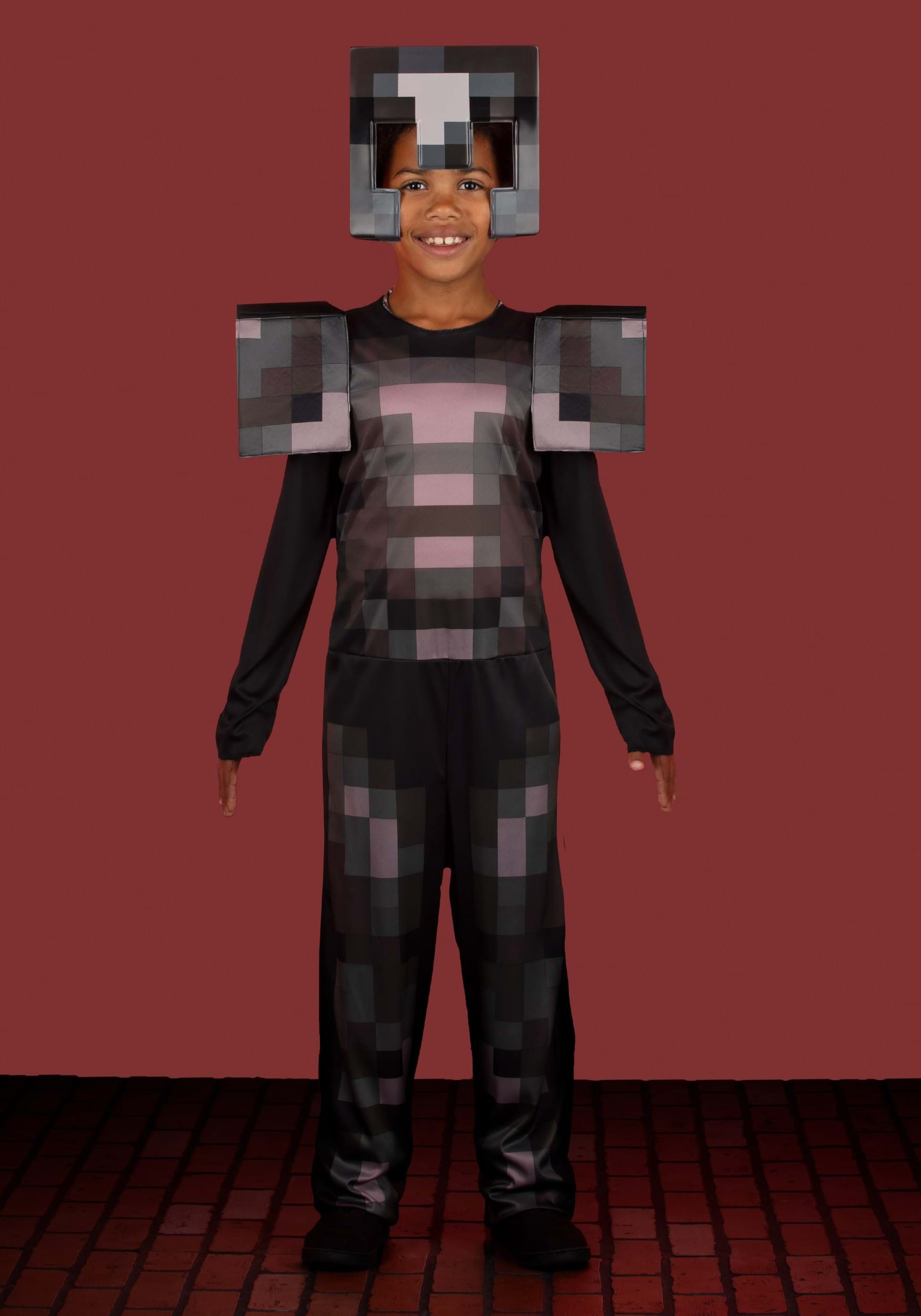 Minecraft Kid's Netherite Armor Jumpsuit Classic Costume 1 Minecraft Kid's Netherite Armor Jumpsuit Classic Costume