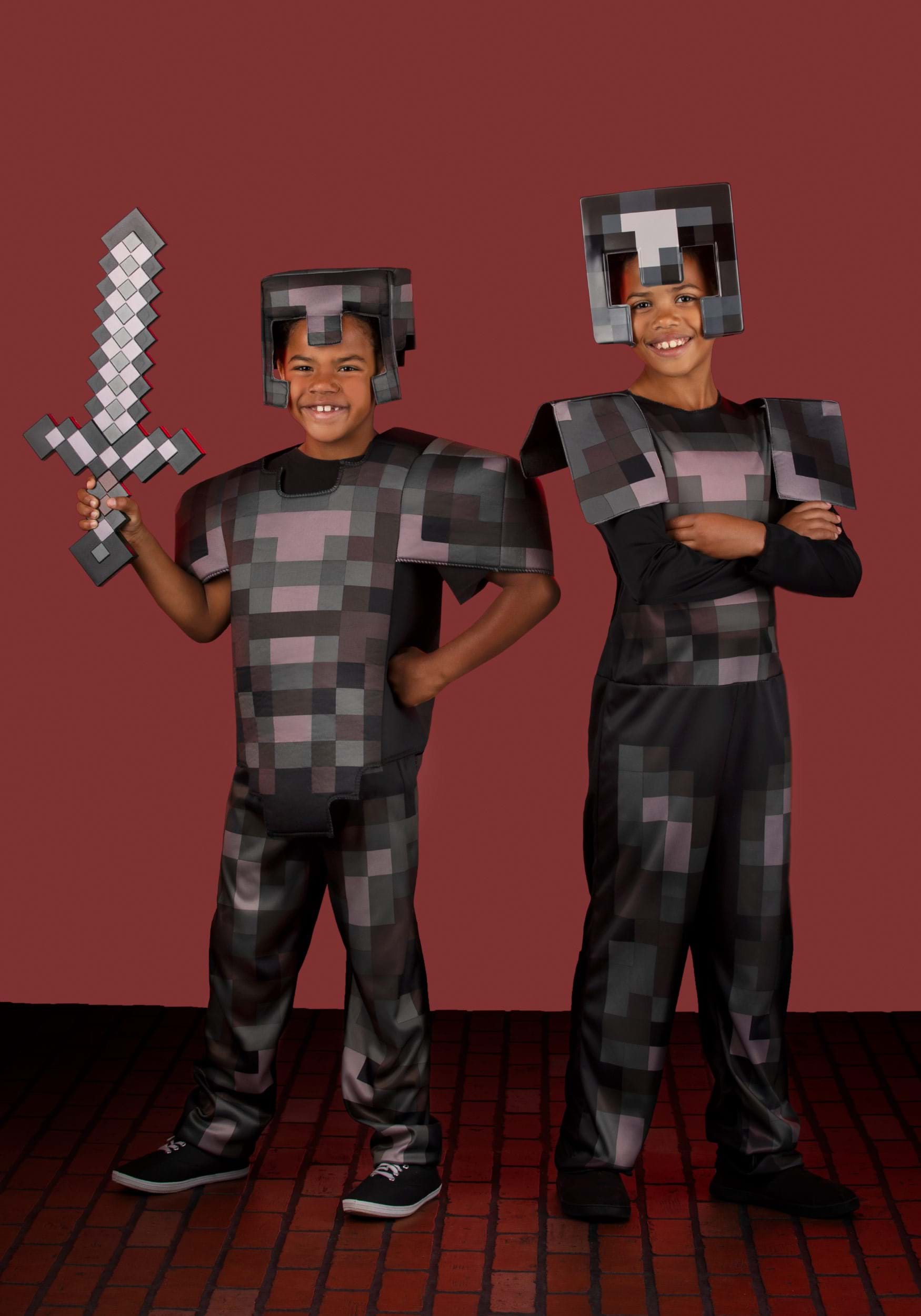 Minecraft Kid's Netherite Armor Jumpsuit Classic Costume 3 Minecraft Kid's Netherite Armor Jumpsuit Classic Costume