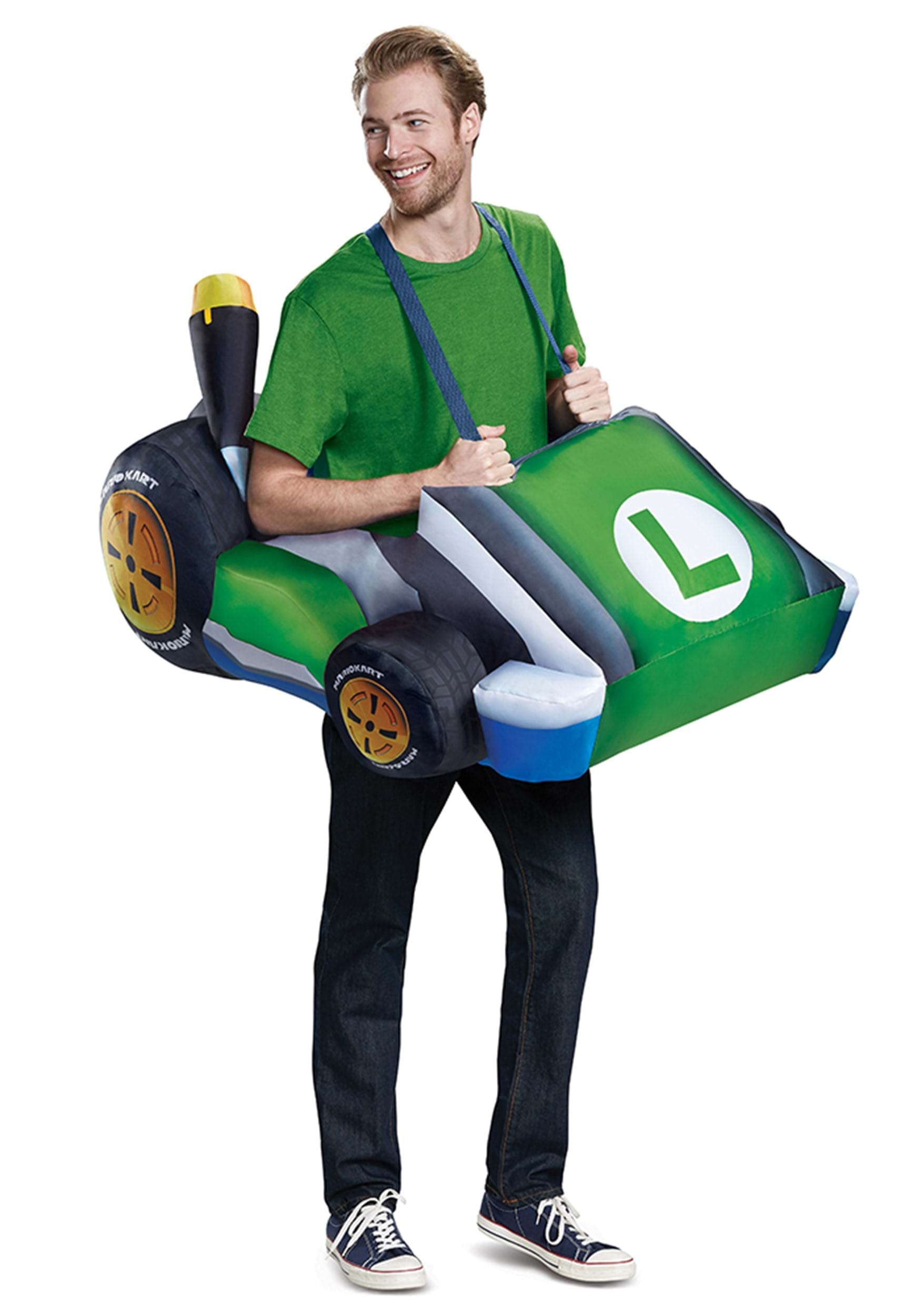 Inflatable Luigi Cart Costume for Adults 1 Inflatable Luigi Cart Costume for Adults
