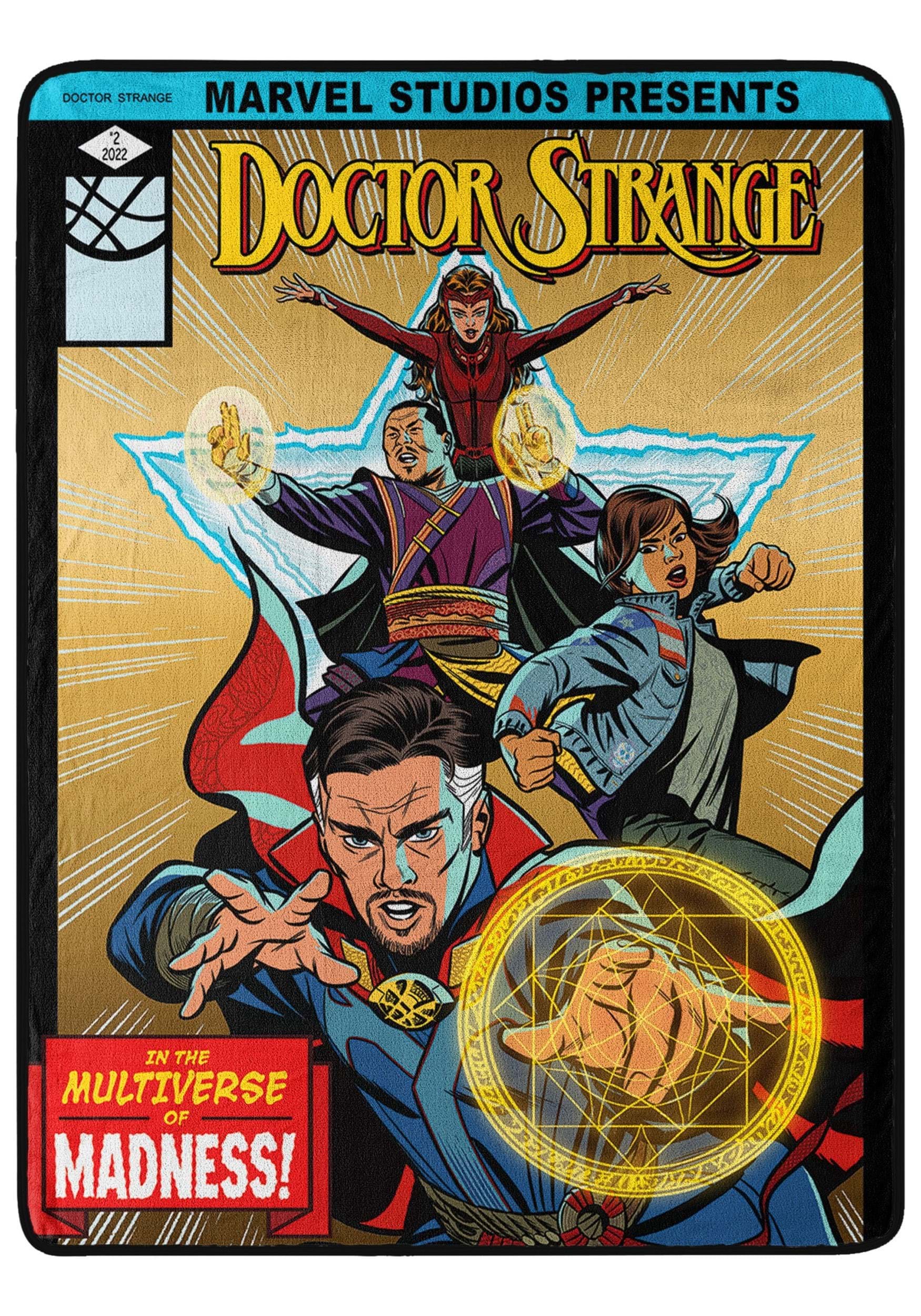 Doctor Strange Comic Madness Throw Blanket 1 Doctor Strange Comic Madness Throw Blanket