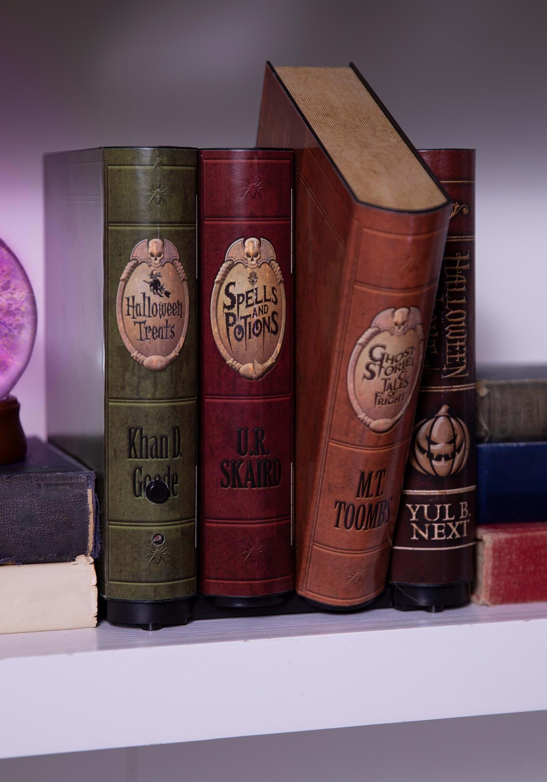 8-Inch Animated Haunted Books Decoration