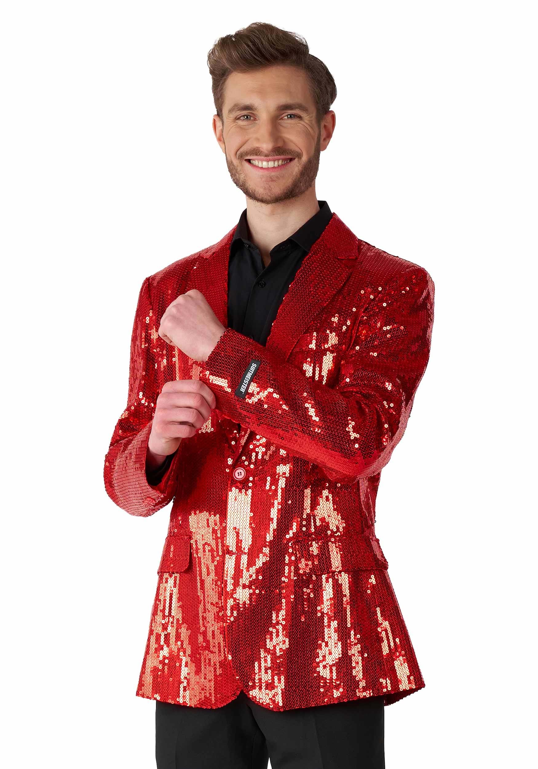 Suitmeister Men's Red Sequins Blazer