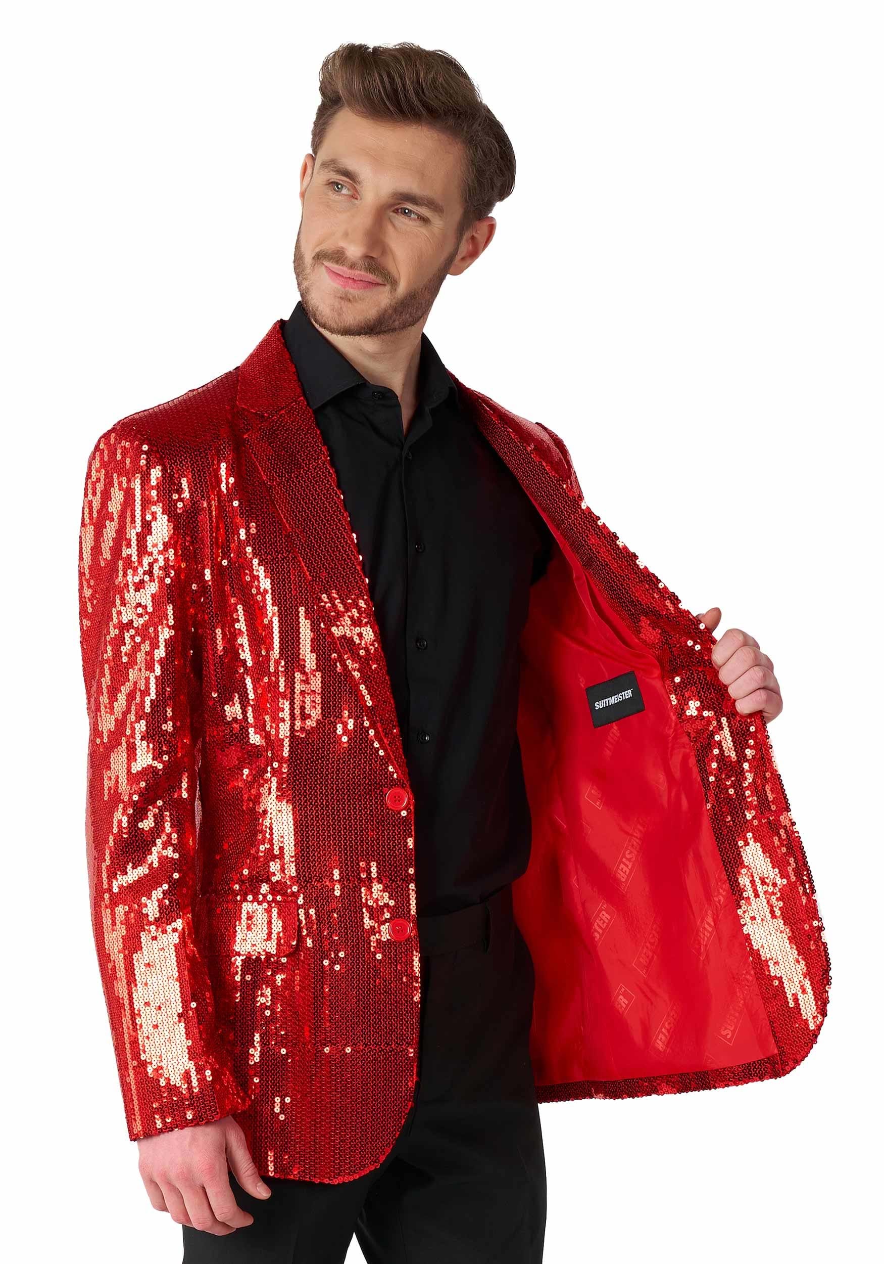 Suitmeister Men's Red Sequins Blazer
