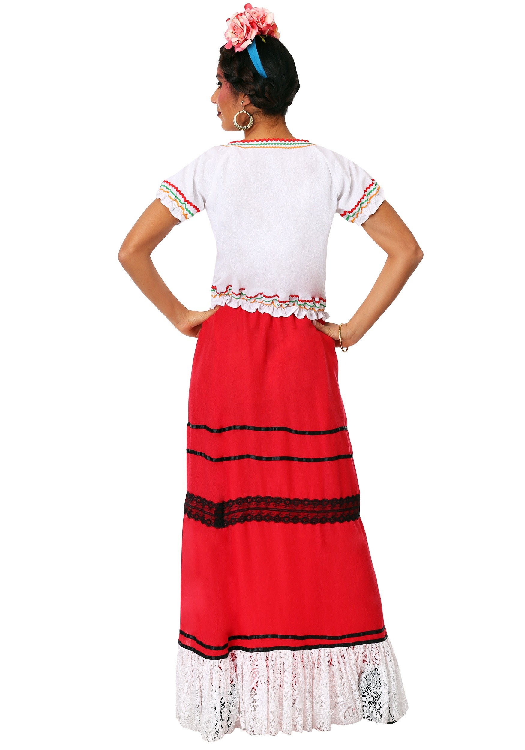 Red Frida Kahlo Costume for Women 2 Red Frida Kahlo Costume for Women