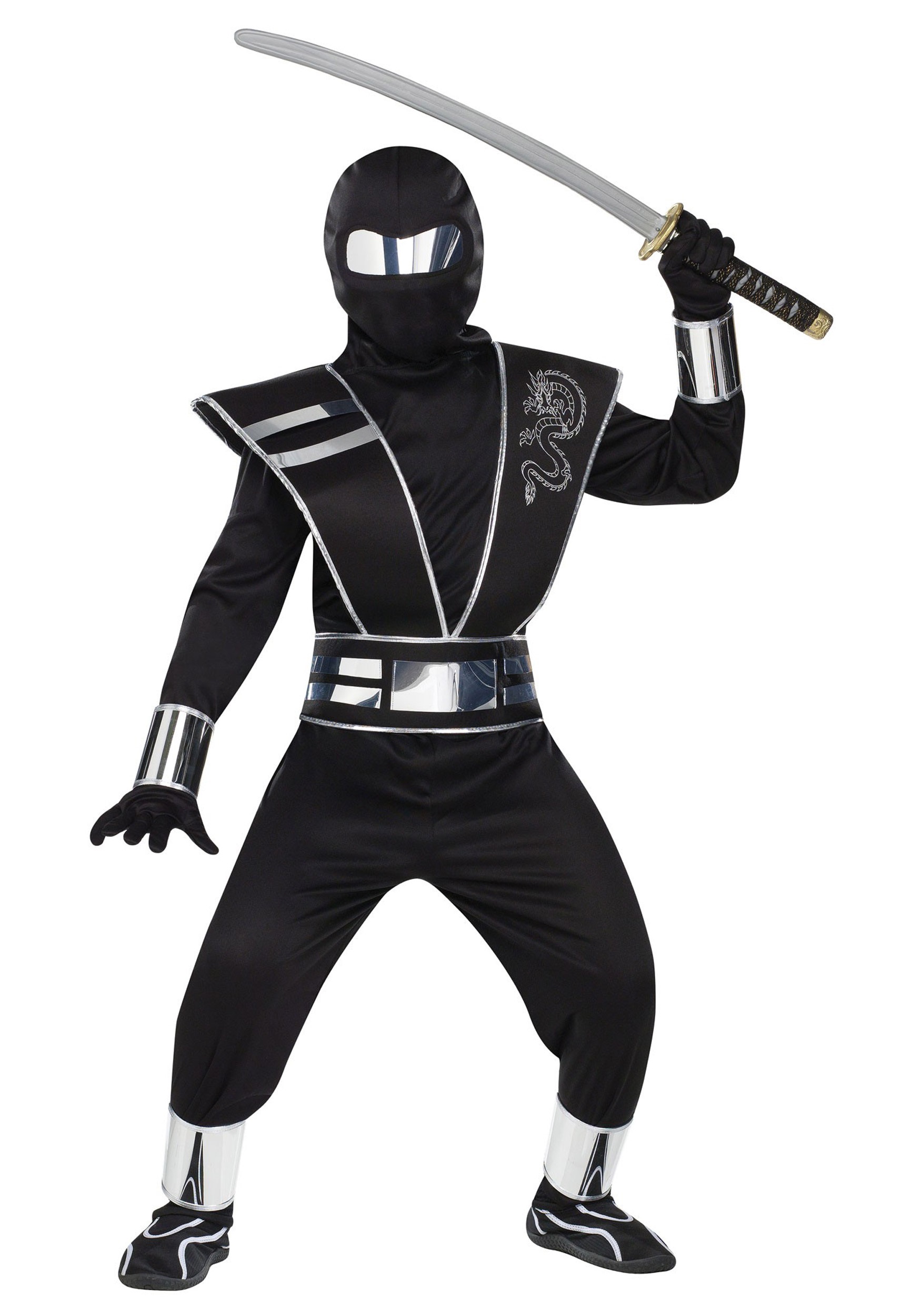 Kid's Silver Mirror Ninja Costume