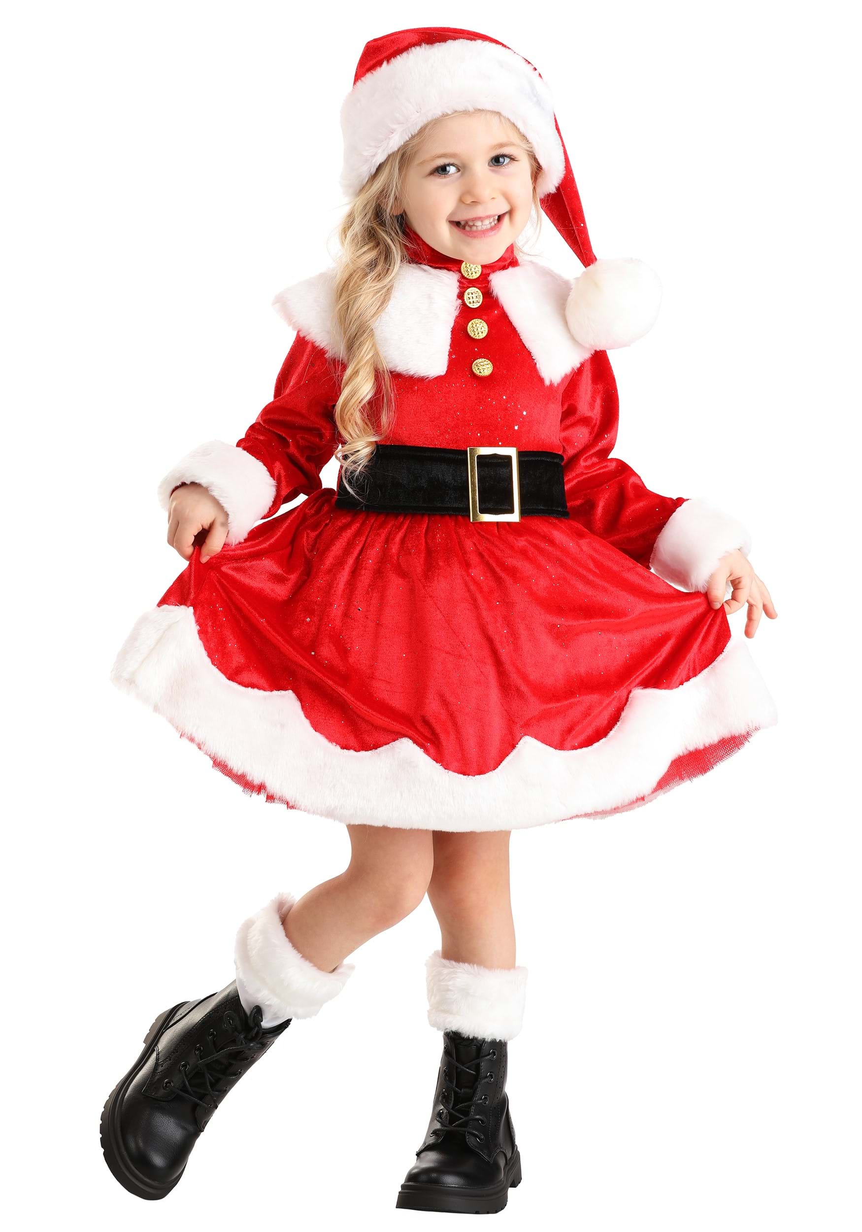 Premium Santa Girl's Toddler Costume Dress