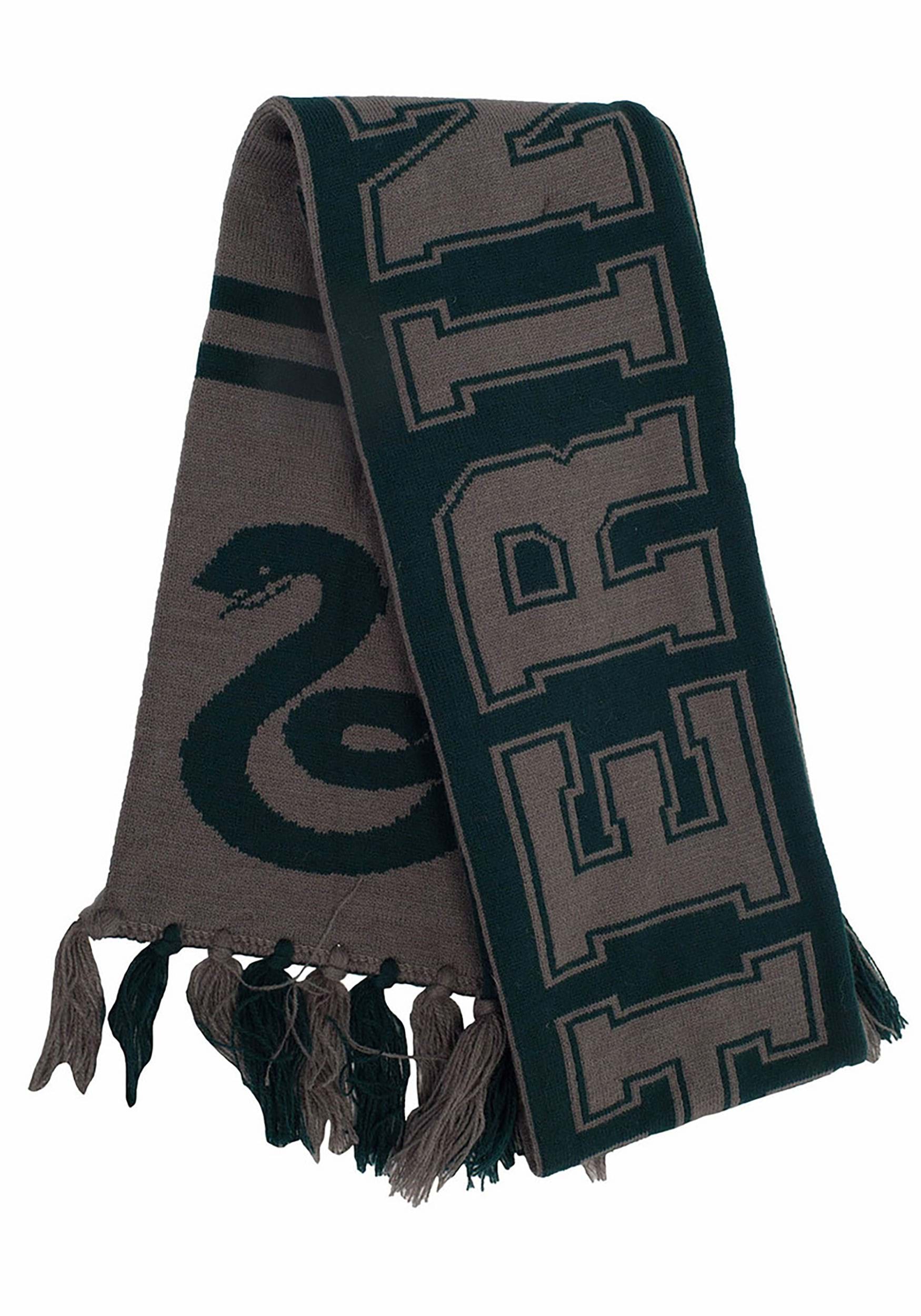 Harry Potter Slytherin Reversible Knit Scarf 3 Harry Potter Slytherin Reversible Knit Scarf
