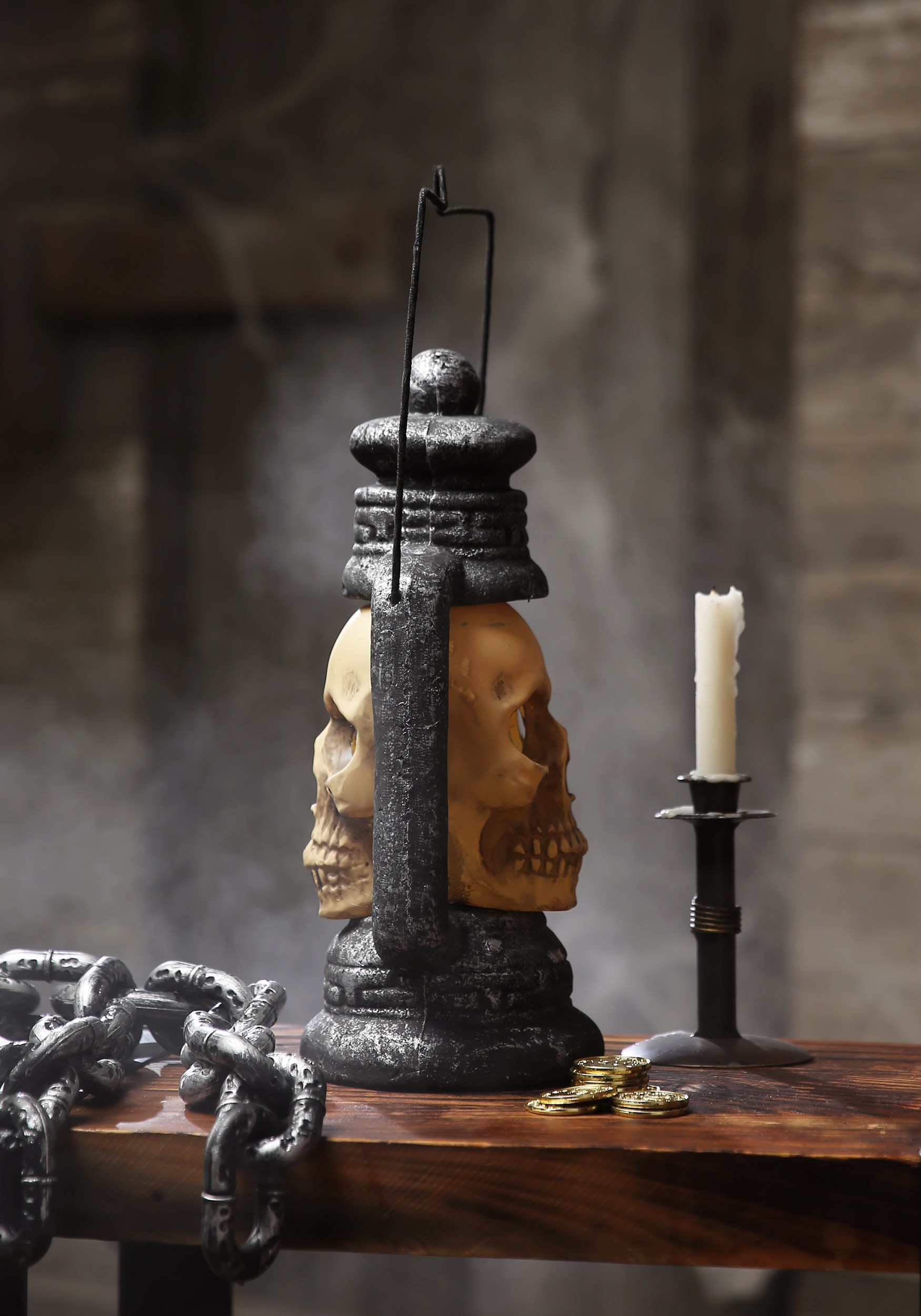 Light Up Spooky Skull Lantern Prop Decoration 2 Light Up Spooky Skull Lantern Prop Decoration