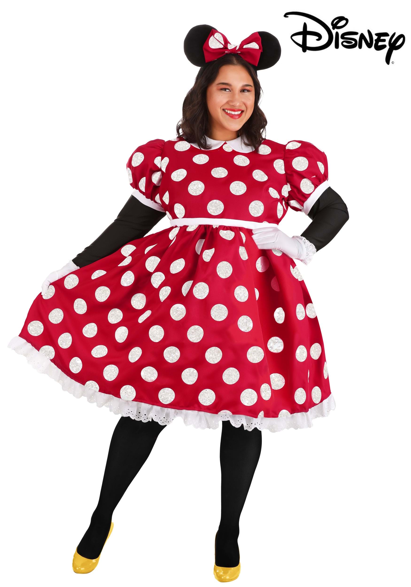 Women's Plus Size Deluxe Minnie Mouse Costume Dress 2 Women's Plus Size Deluxe Minnie Mouse Costume Dress
