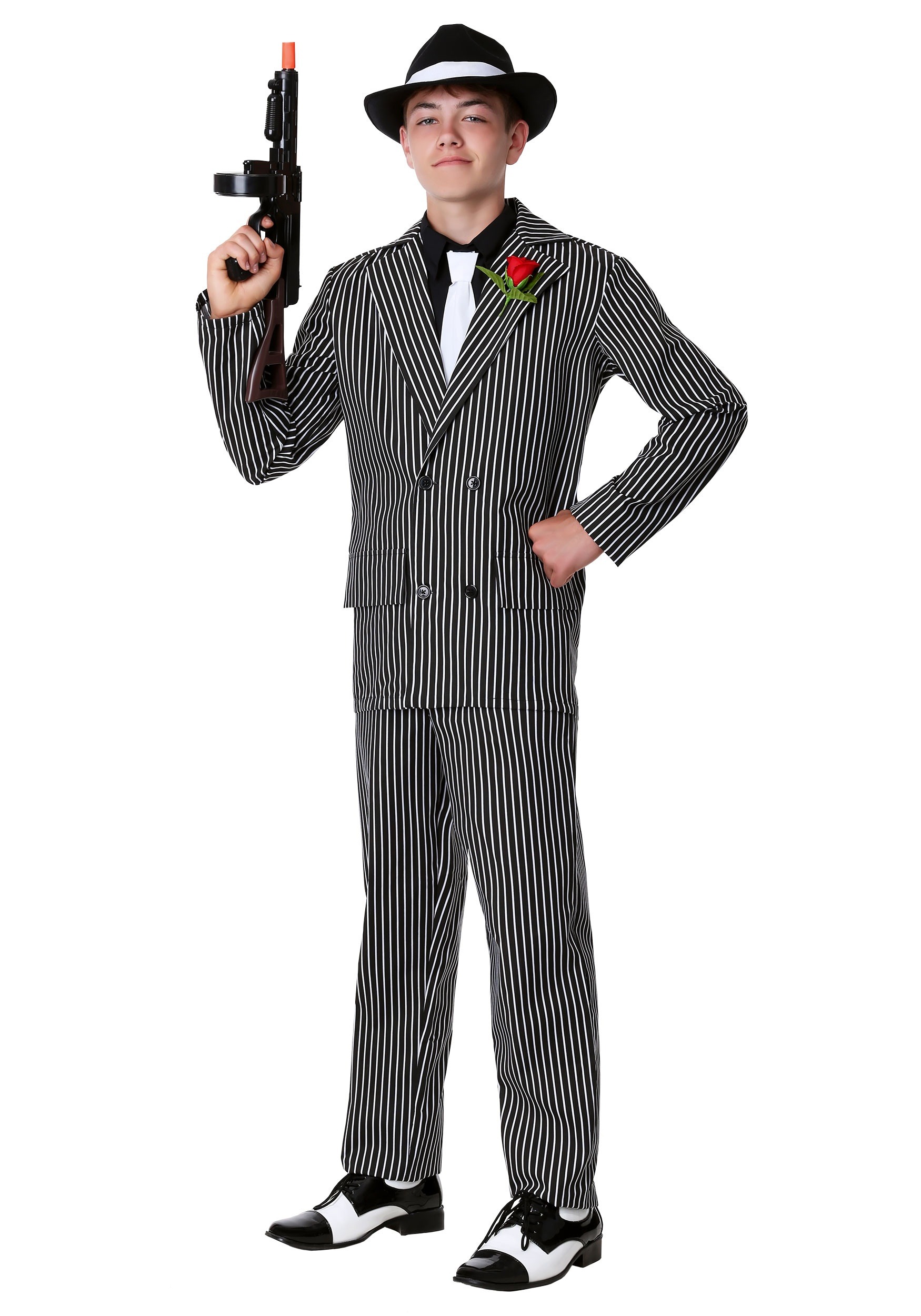 Teen Deluxe Striped Gangster Suit Costume