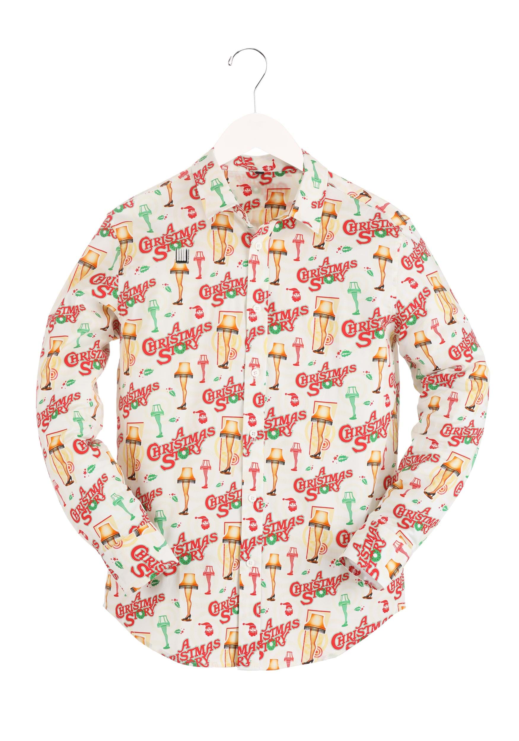 Men's Christmas Story Long Sleeve Button Up Shirt