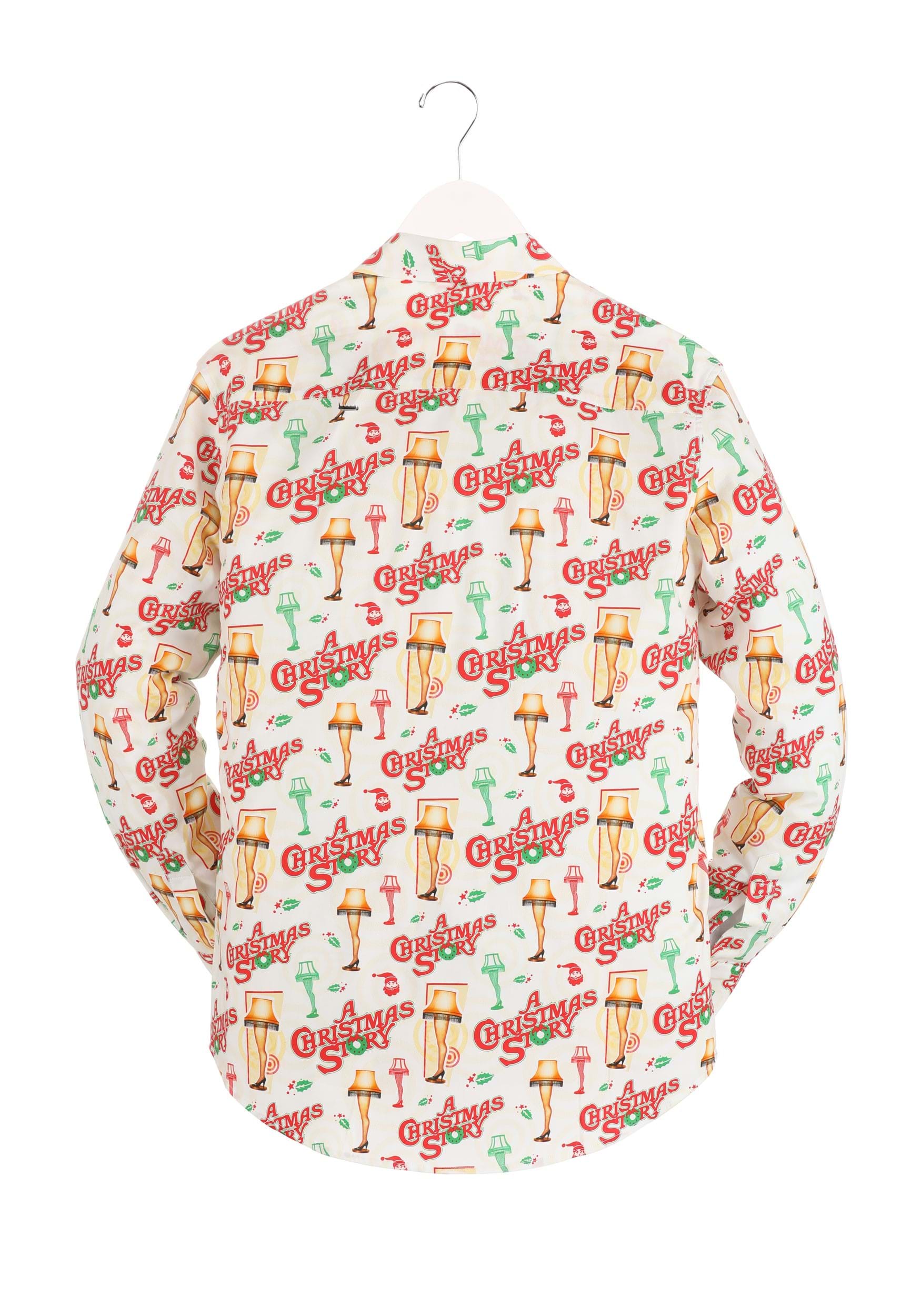 Men's Christmas Story Long Sleeve Button Up Shirt