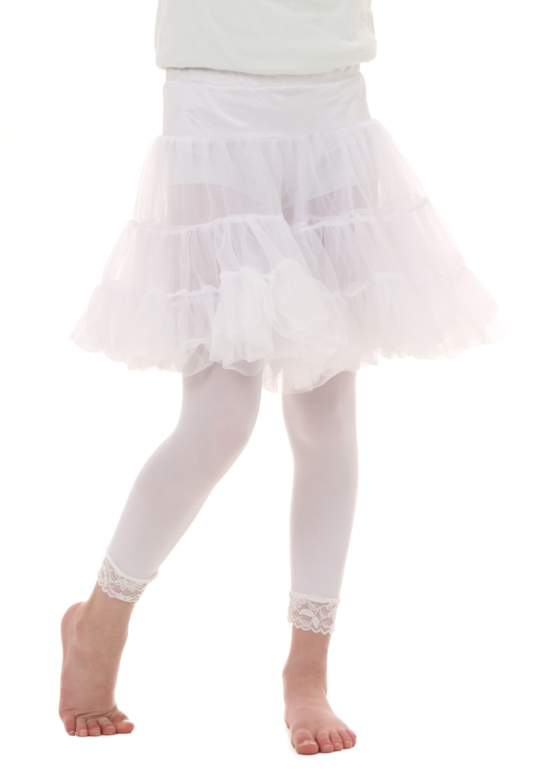White Knee Length Kid's Crinoline