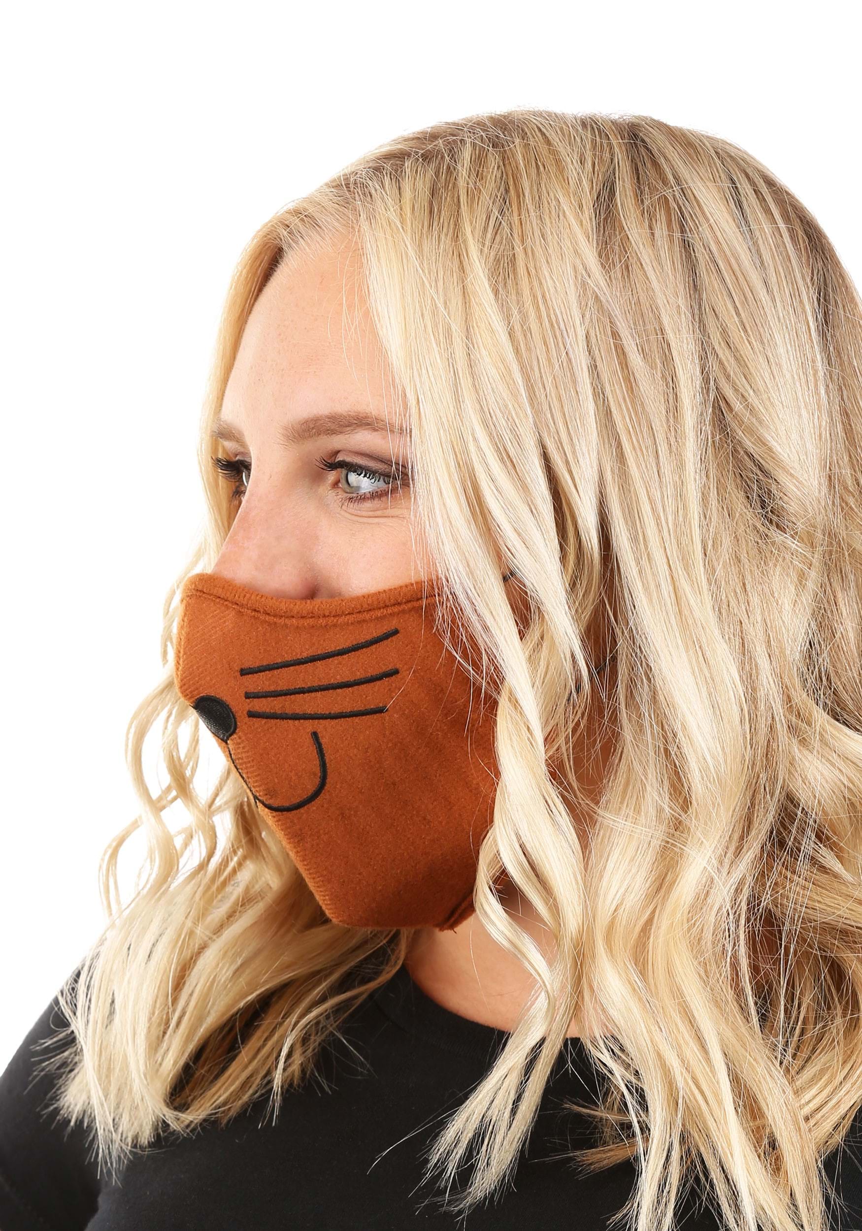 Brown Cat Face Mask for Adults 2 Brown Cat Face Mask for Adults