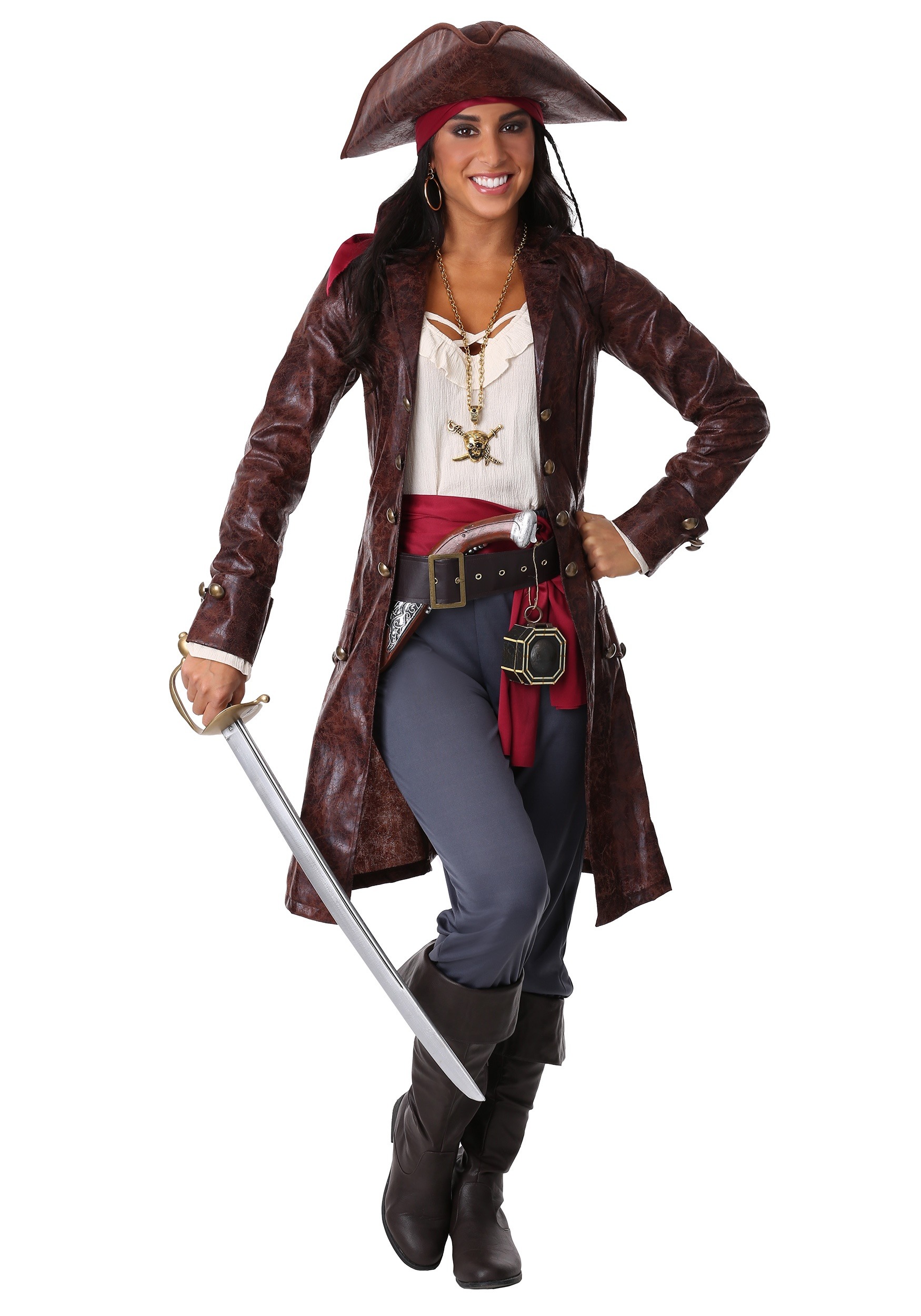 Plus Size Pretty Pirate Captain Women's Costume