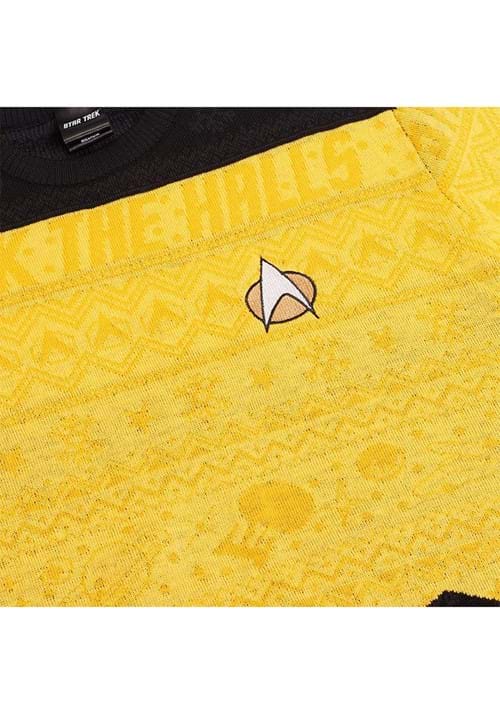 Star Trek "Trek the Halls" Yellow Christmas Sweater for Adults
