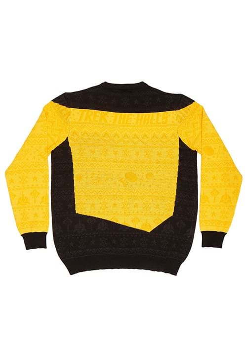 Star Trek "Trek the Halls" Yellow Christmas Sweater for Adults