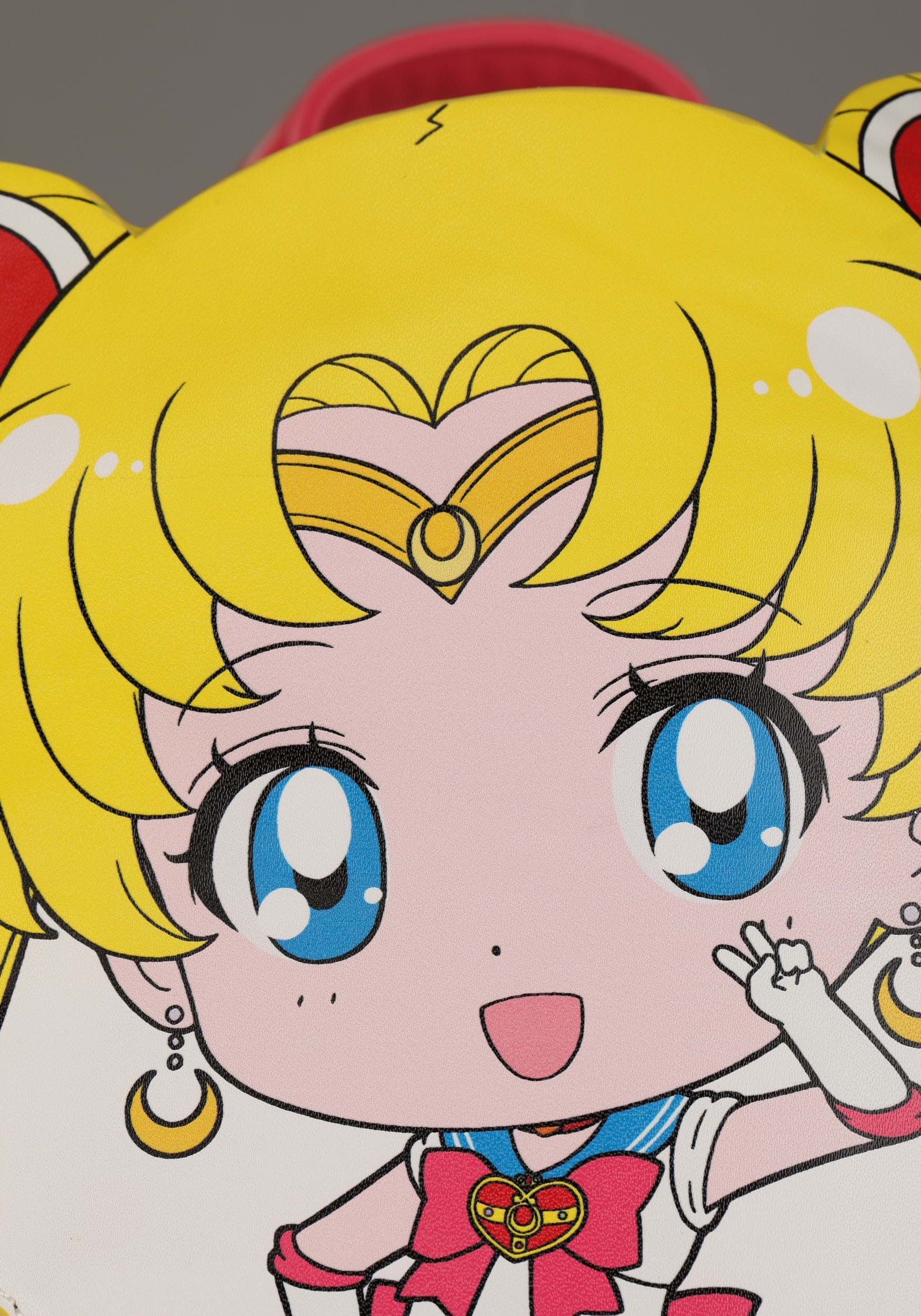Sailor Moon Chibi Face Blue & Pink Backpack