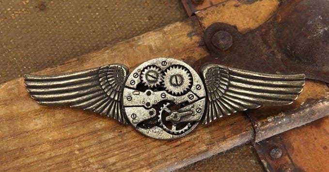 Antique Winged Steampunk Pin