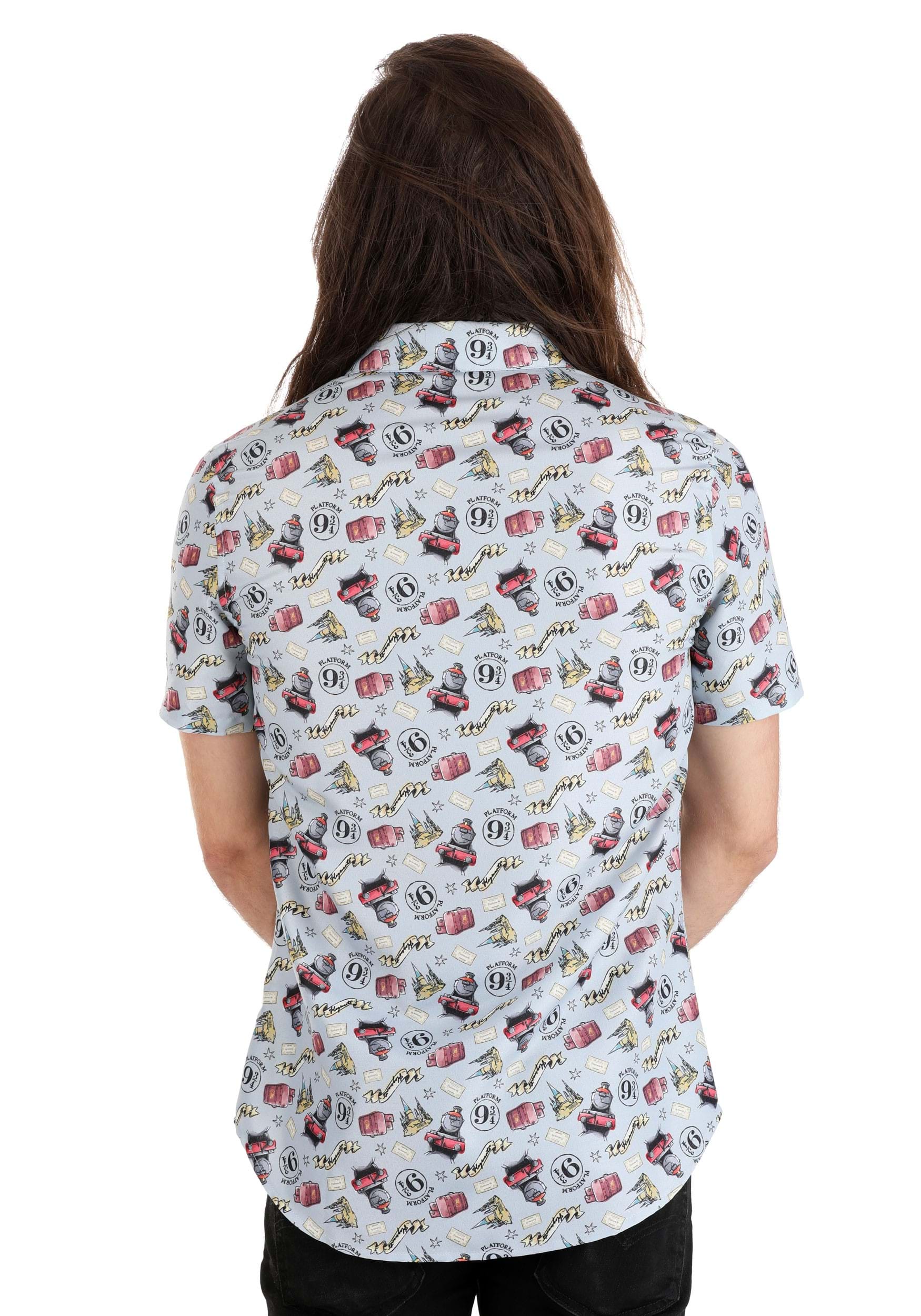 Harry Potter Light Print Button Up Shirt for Adults