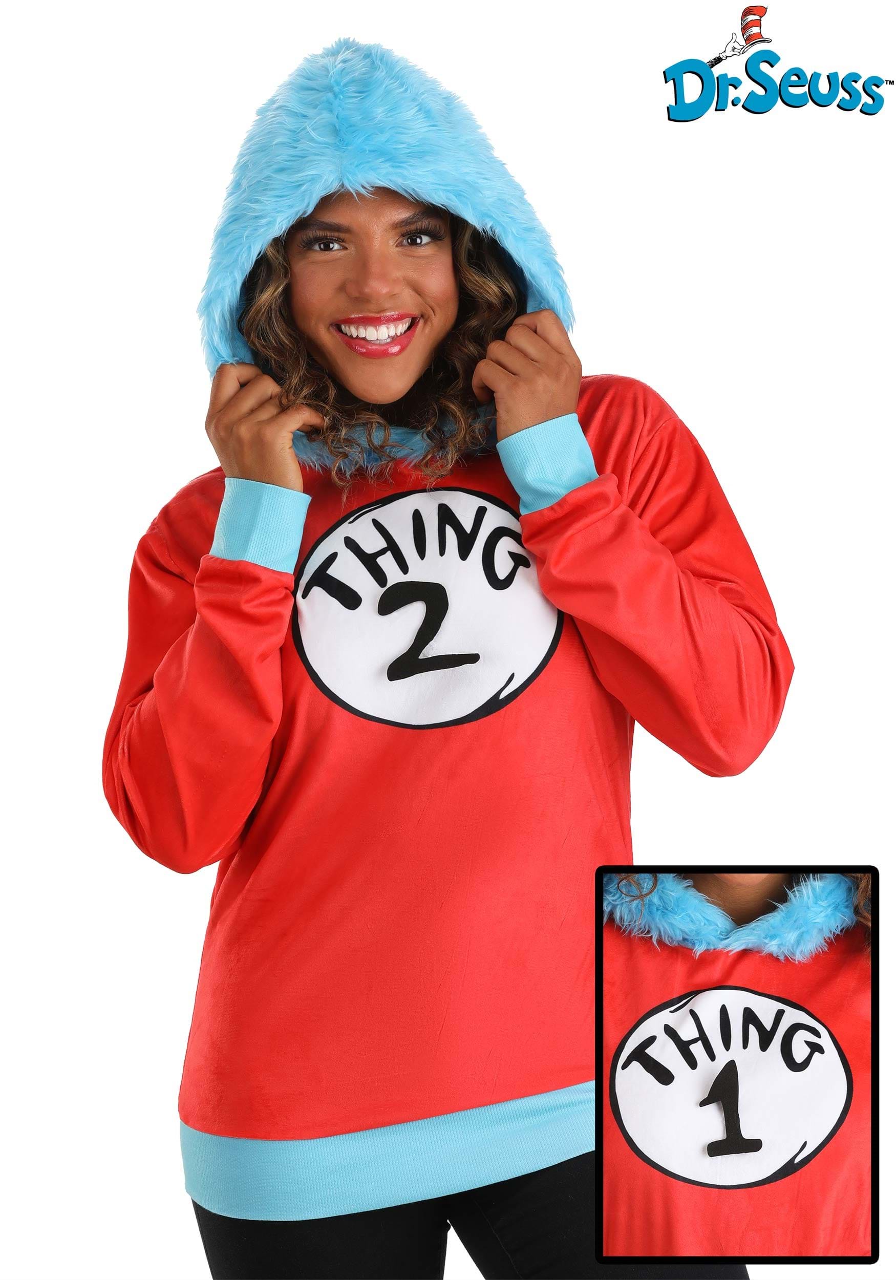 Dr. Seuss Thing 1 & 2 Adult Hoodie Costume Top 1 Dr. Seuss Thing 1 & 2 Adult Hoodie Costume Top